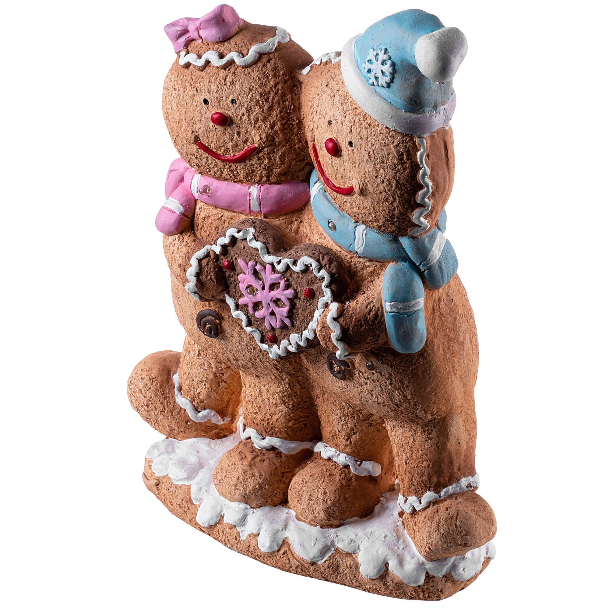 Figurka bożonarodzeniowa LED Aliud chłopiec i dziewczynka piernik