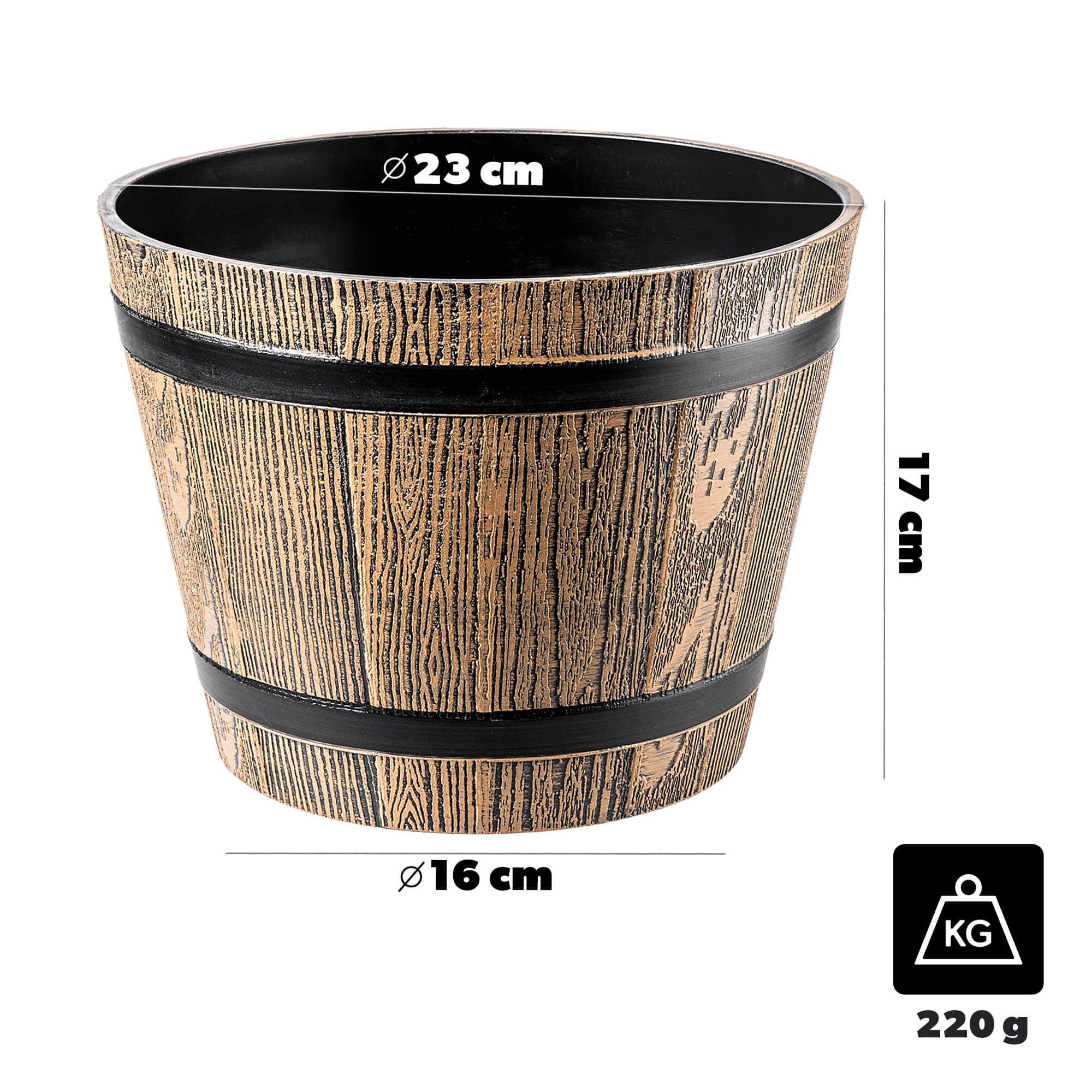 Donica na kwiaty Sori 23 cm mokka