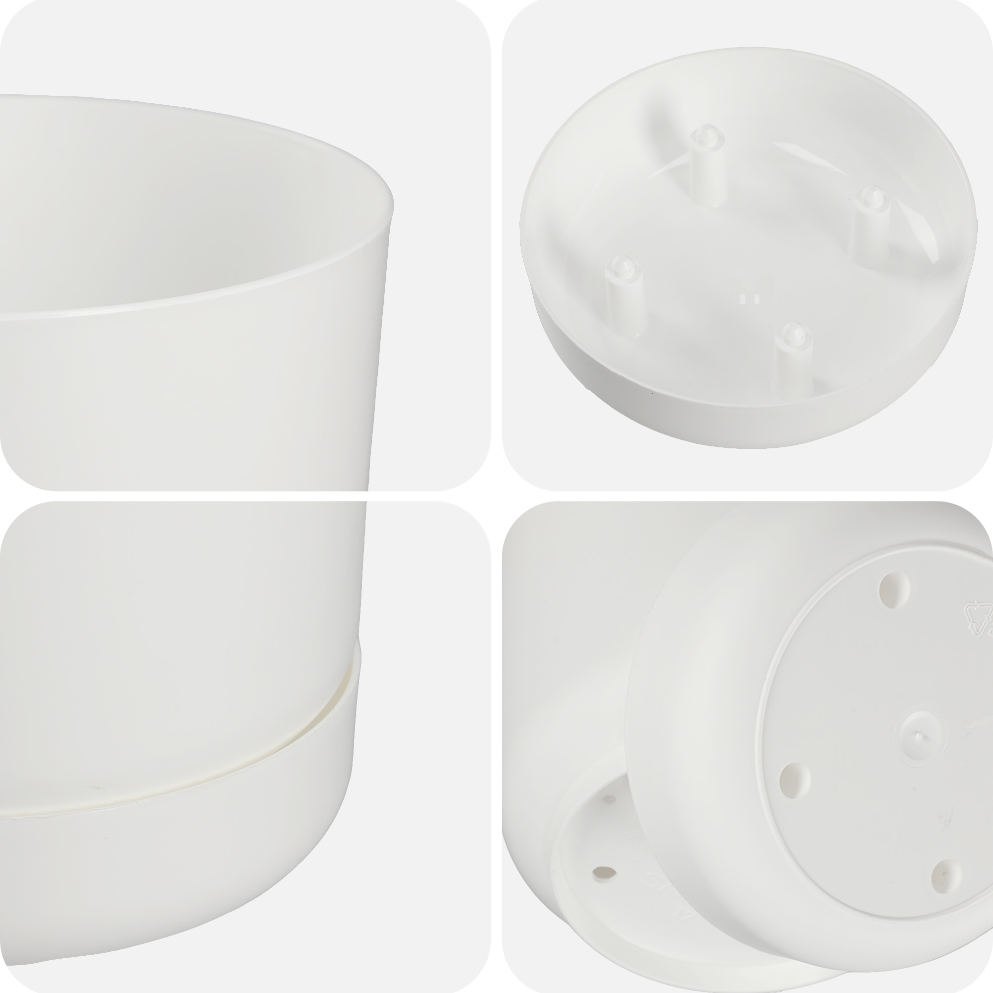 Doniczka Kama z podstawką 17 cm, biała