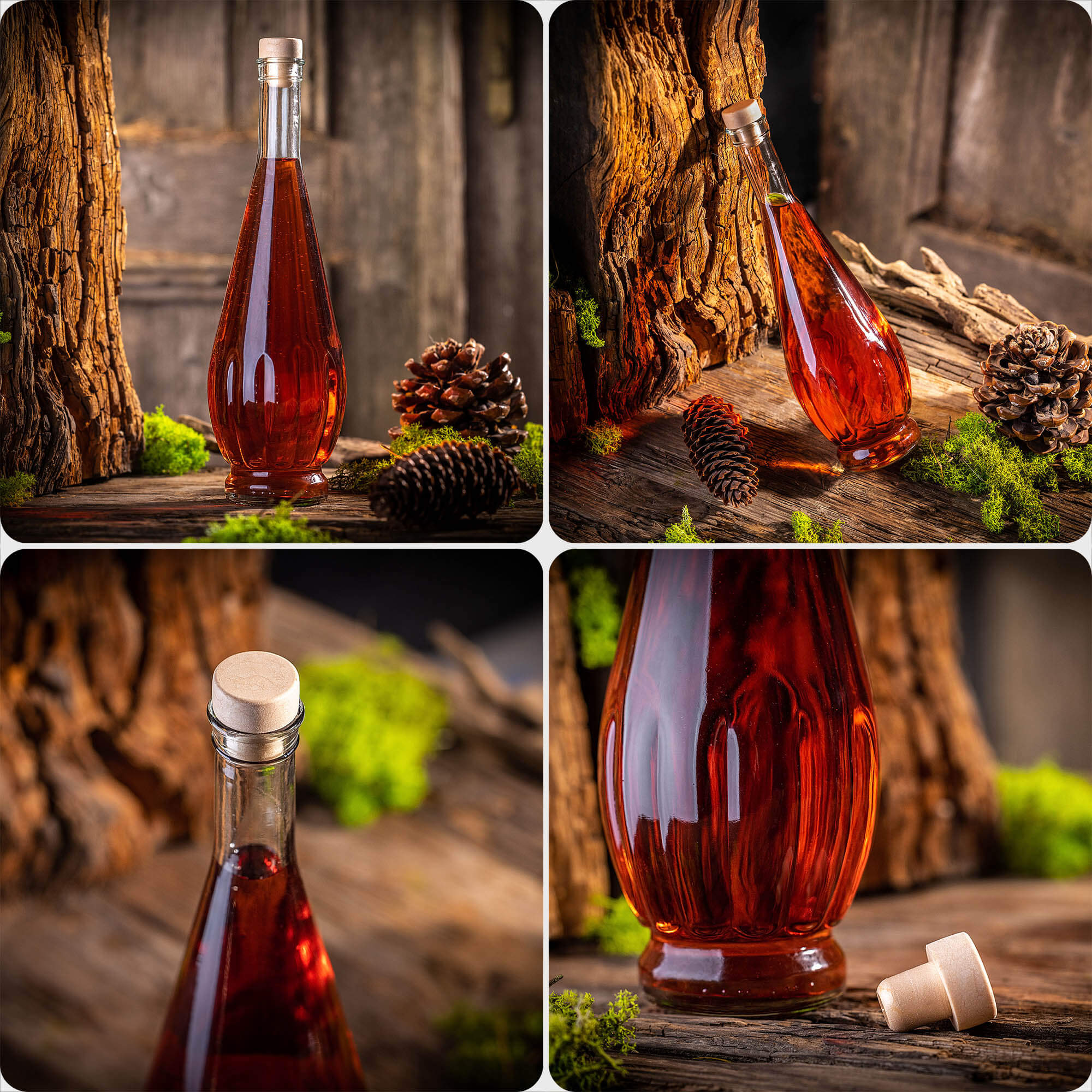 Szklana butelka na nalewkę Cona 750ml z korkiem syntetycznym 1 szt.