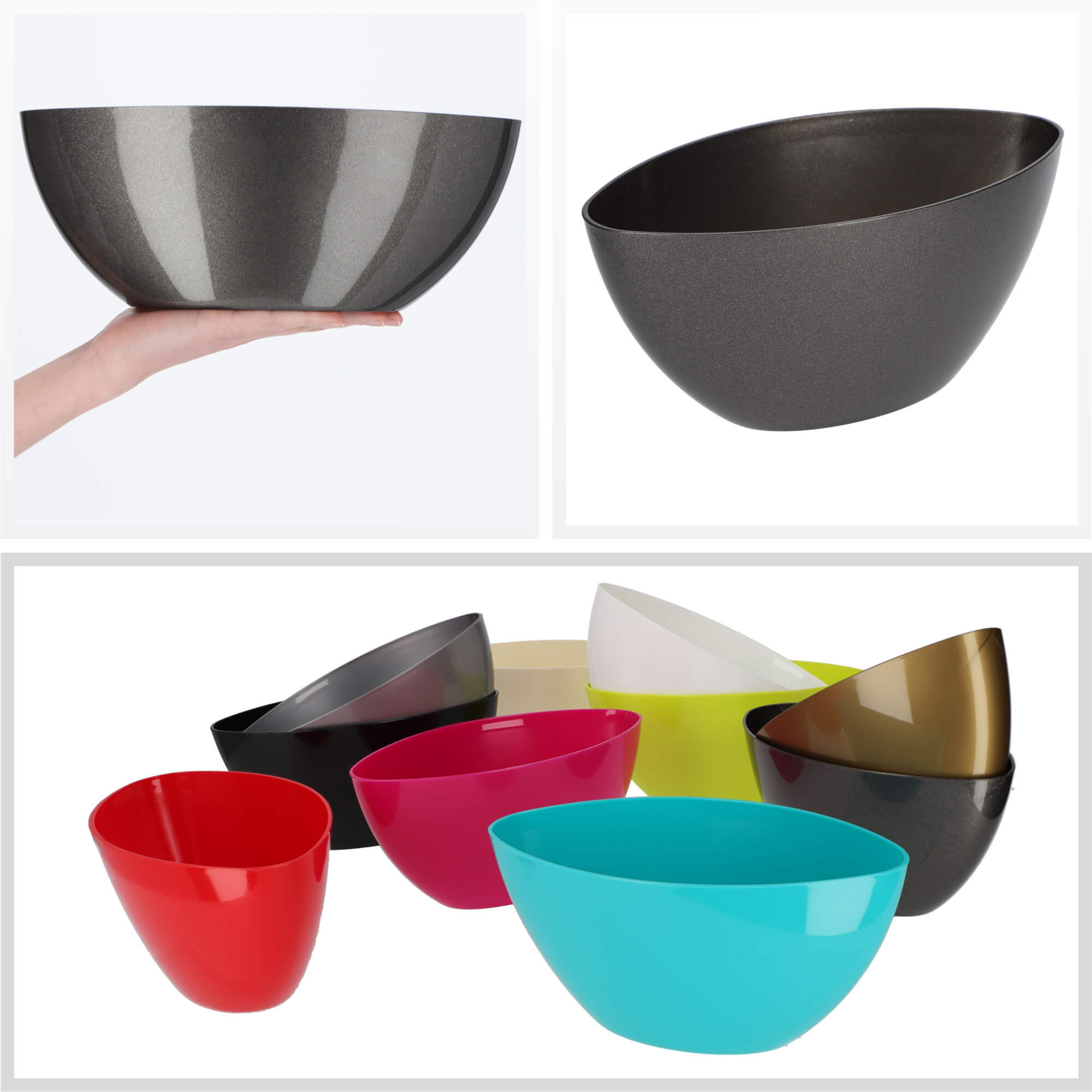 Doniczka na kwiaty Ptuj owalna 30cm, grafitowa