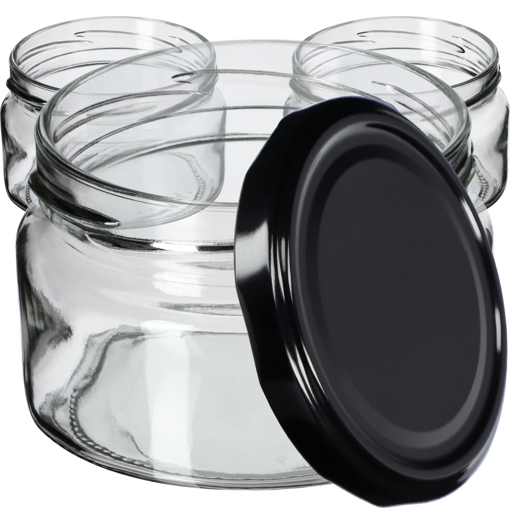 Słoiki na przetwory Denia 250ml 10szt 82mm + wieczko czarne