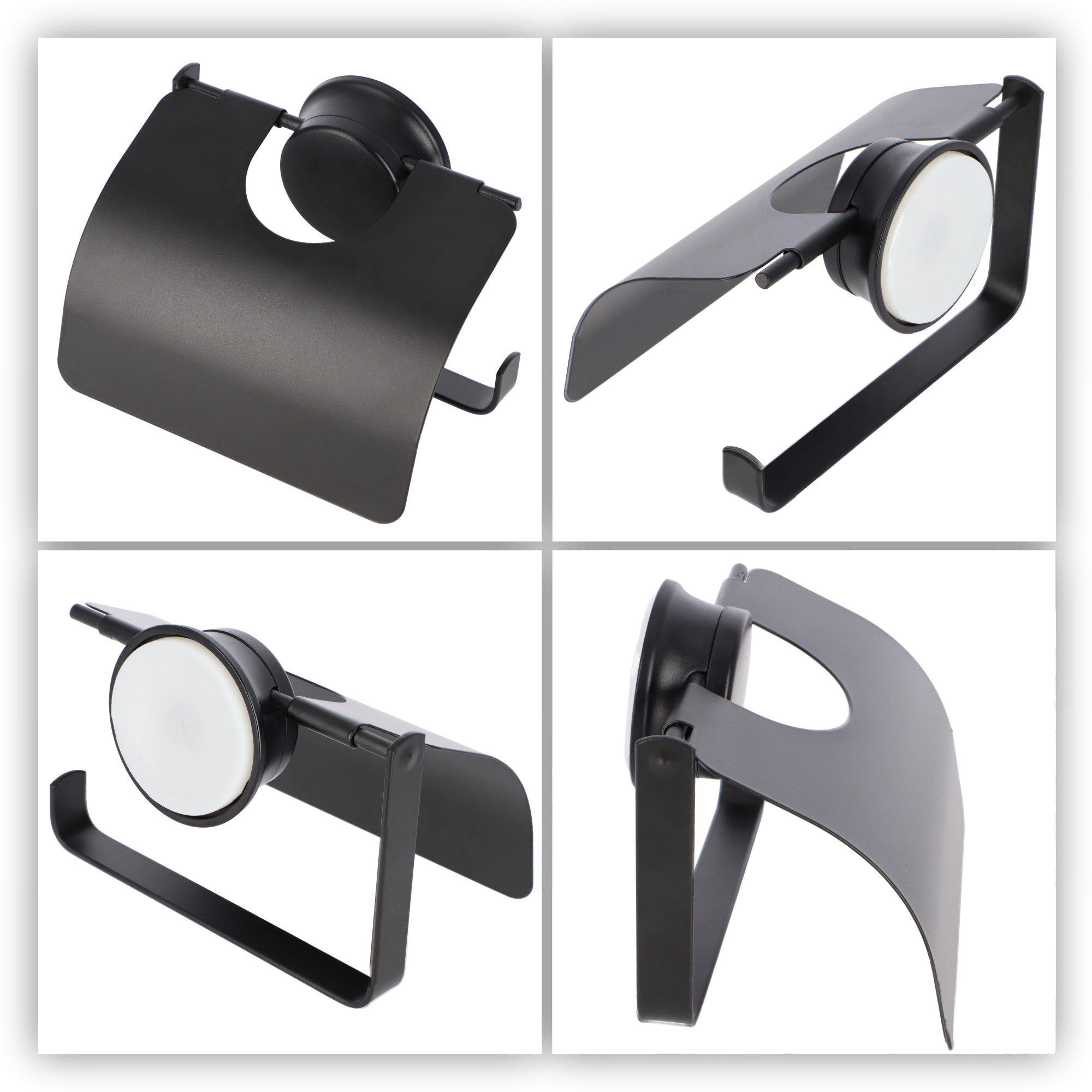 Stalowy uchwyt na papier toaletowy, czarny