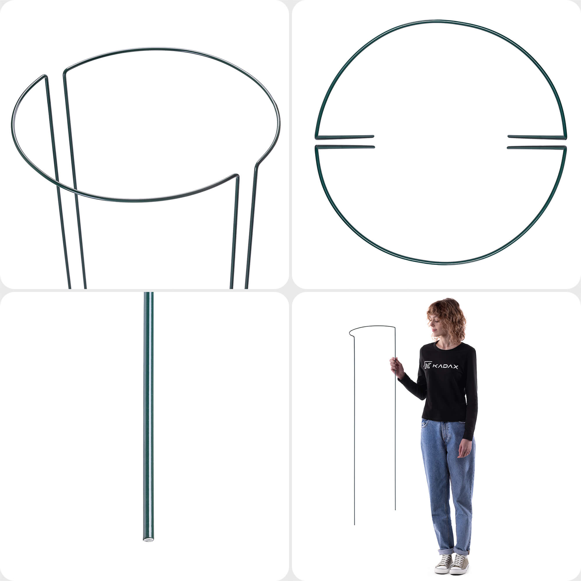 Podpora ogrodowa Mahet półkole 115 cm stalowa zielona 1 szt.