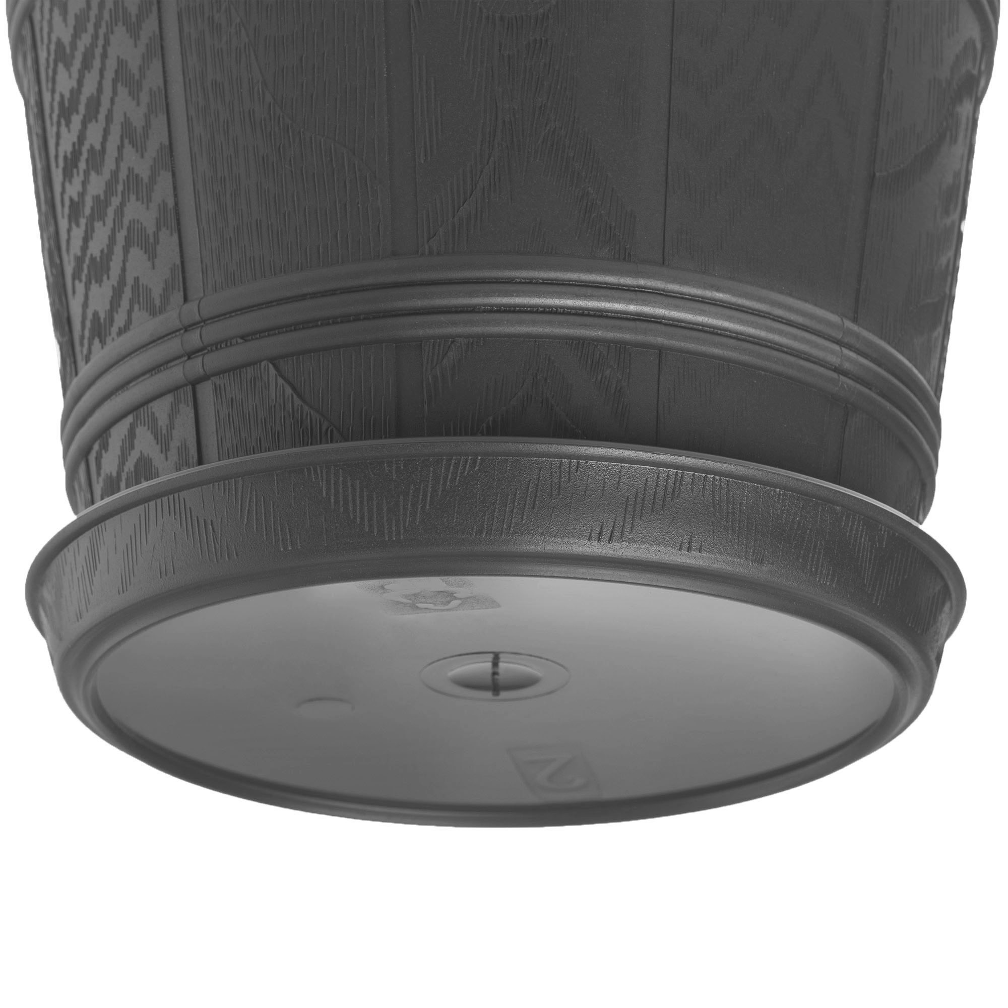 Doniczka drewnopodobna z podstawką Pula 34 cm, grafitowa