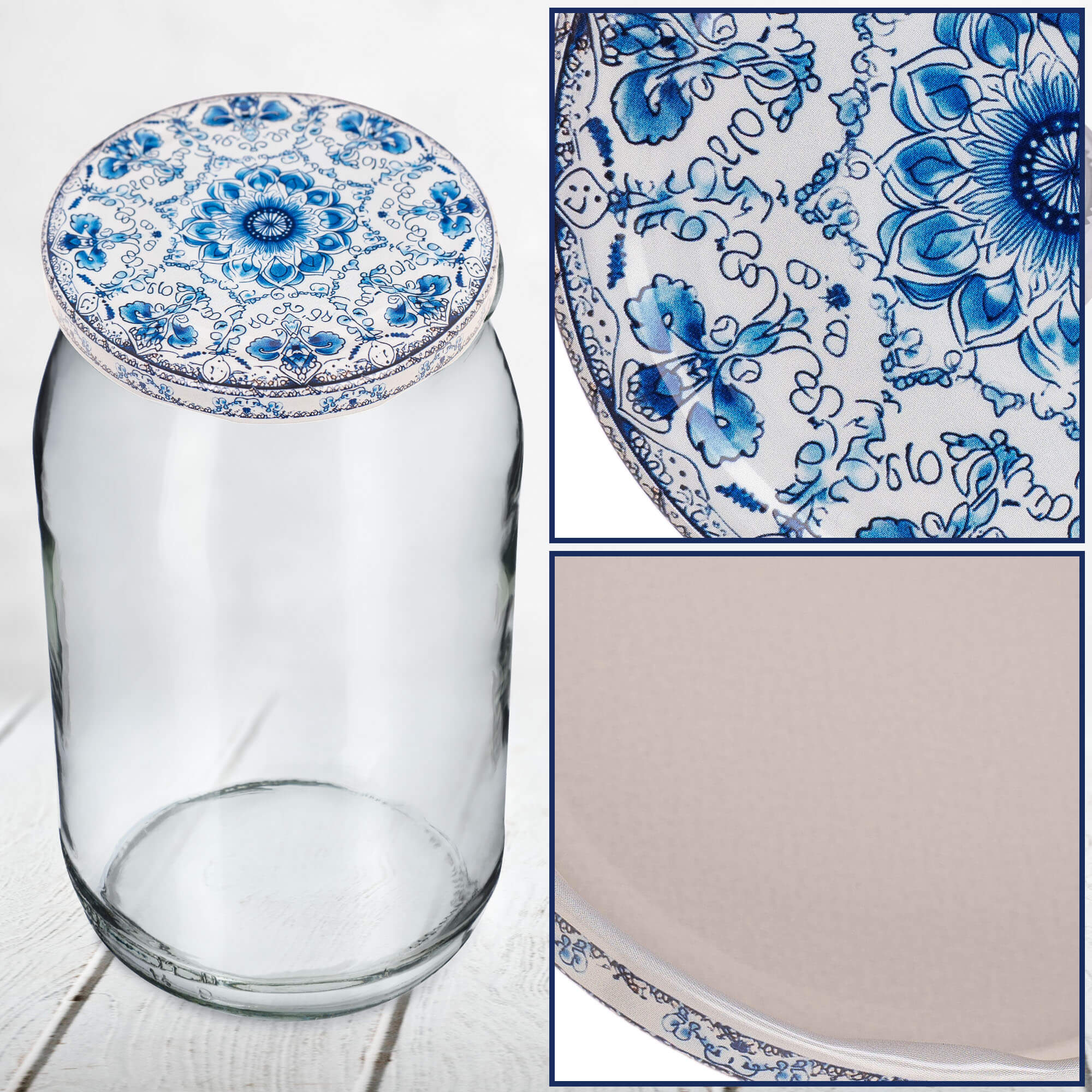 Metalowe wieczka do słoików Virbo 200szt fi 82mm "Porcelana"