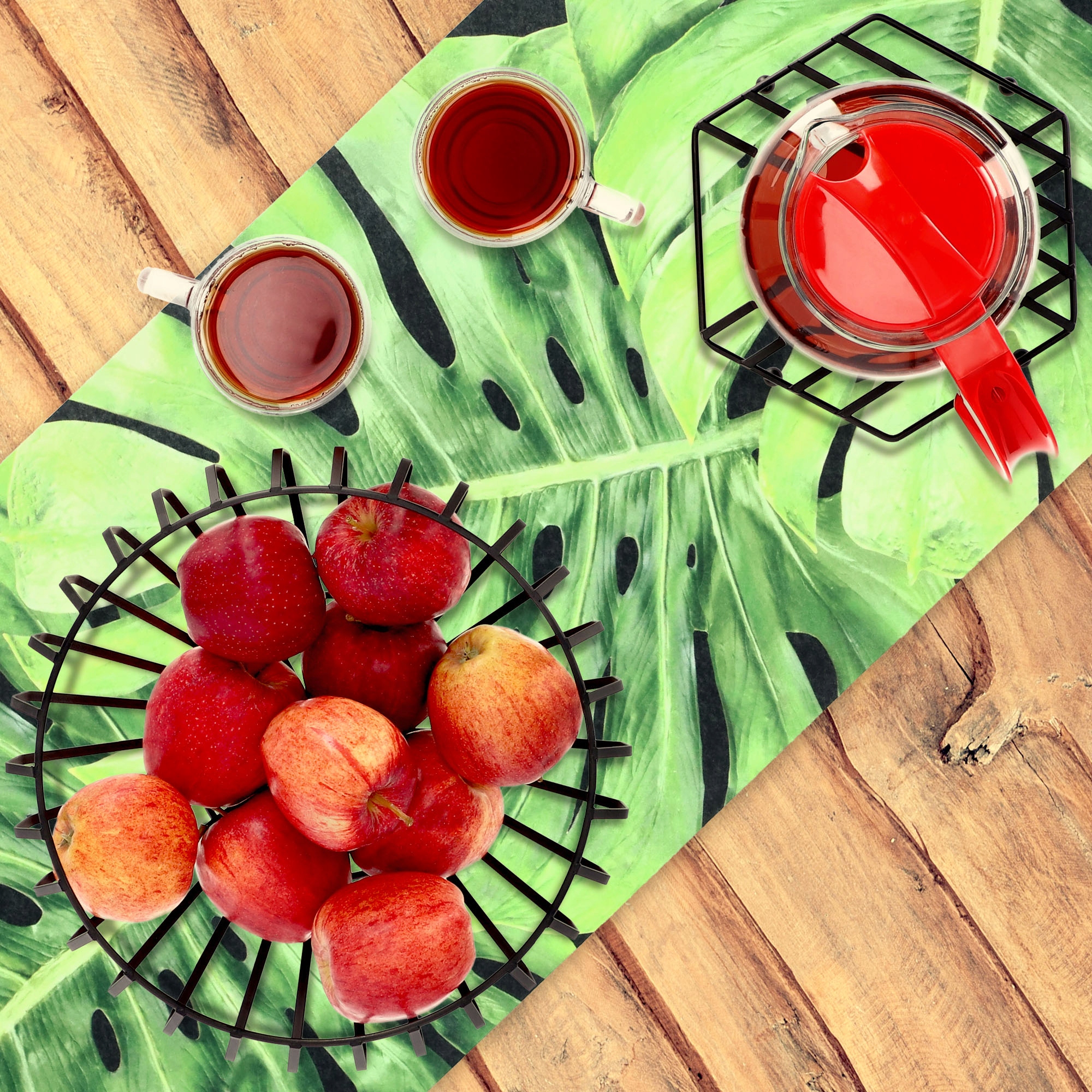 Podstawka sześciokątna pod naczynia, czarna