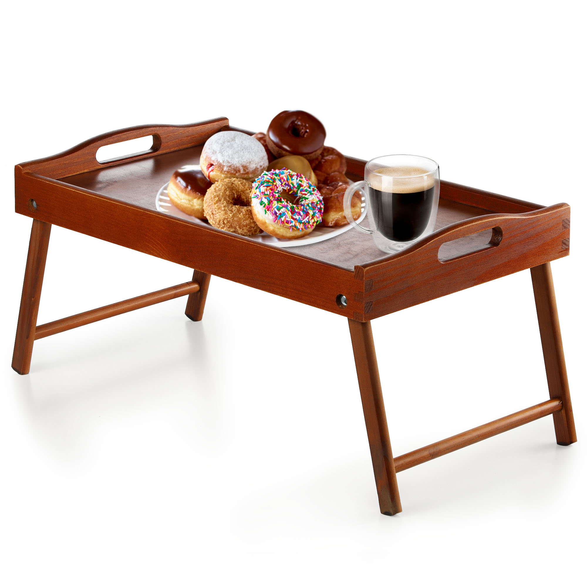 Stolik śniadaniowy Solia, pod laptopa, 50 cm, brązowy