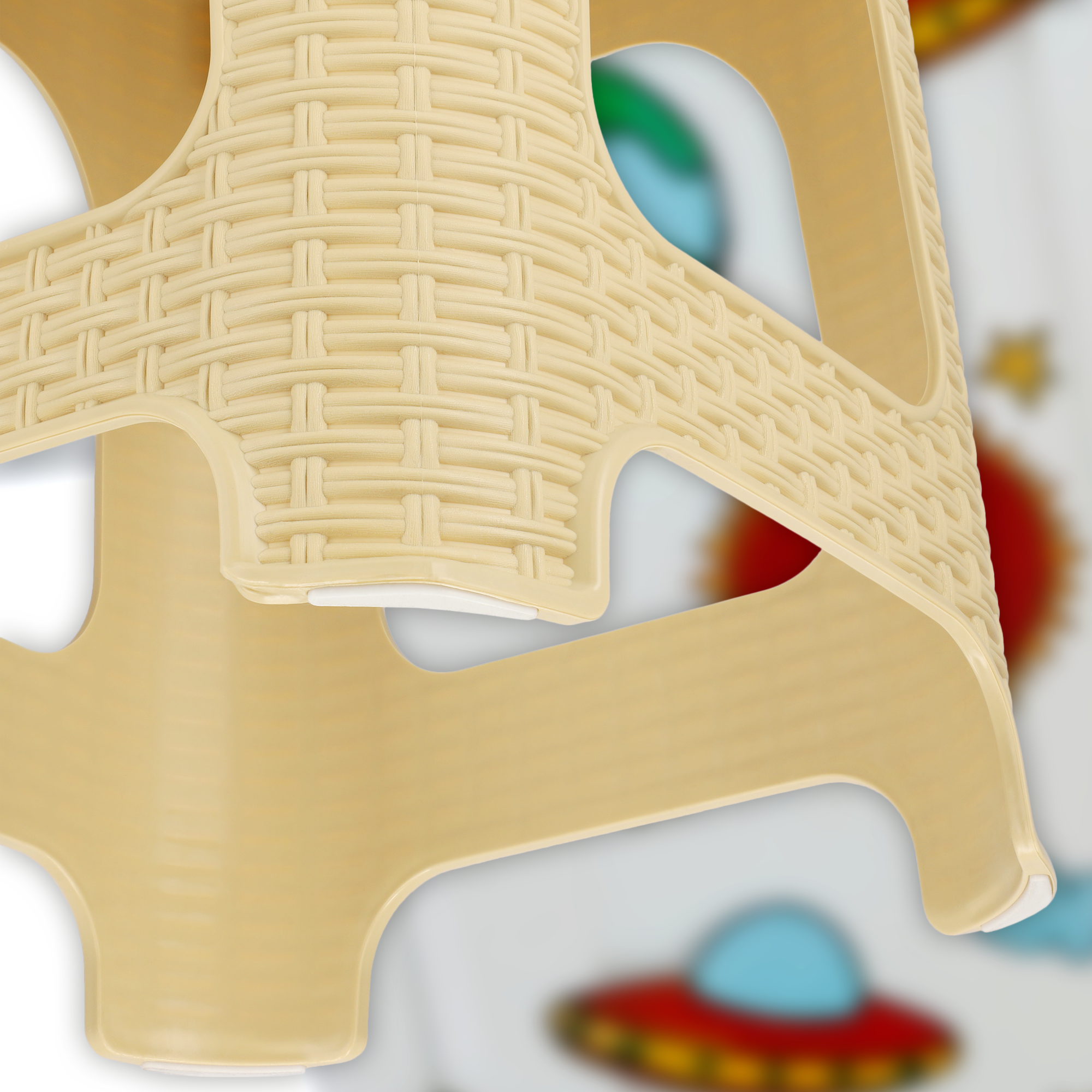 Taboret rattan 45 x 26 cm beżowy, 4 szt.