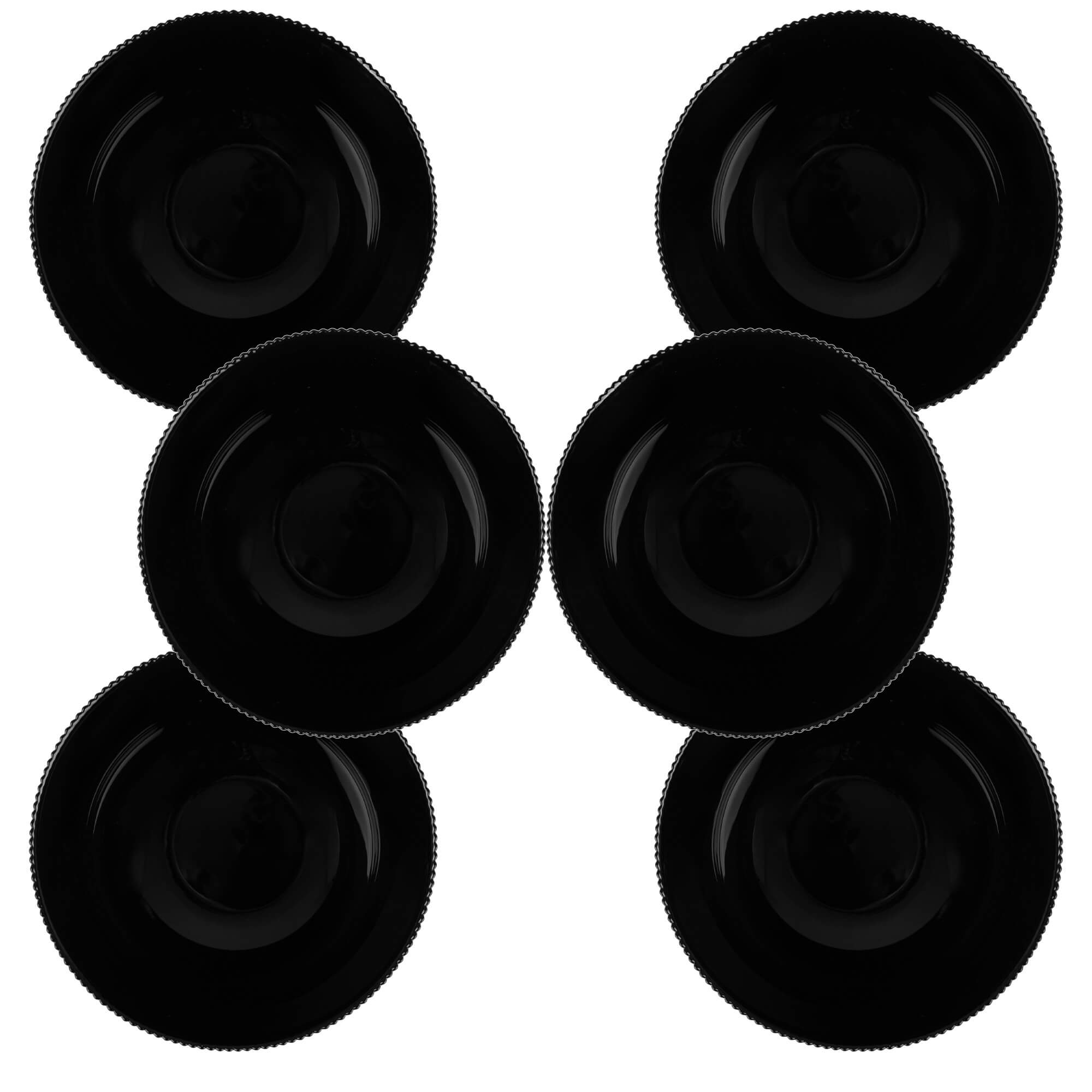 Salaterka szklana Regno 15.2 cm czarna 6 szt.