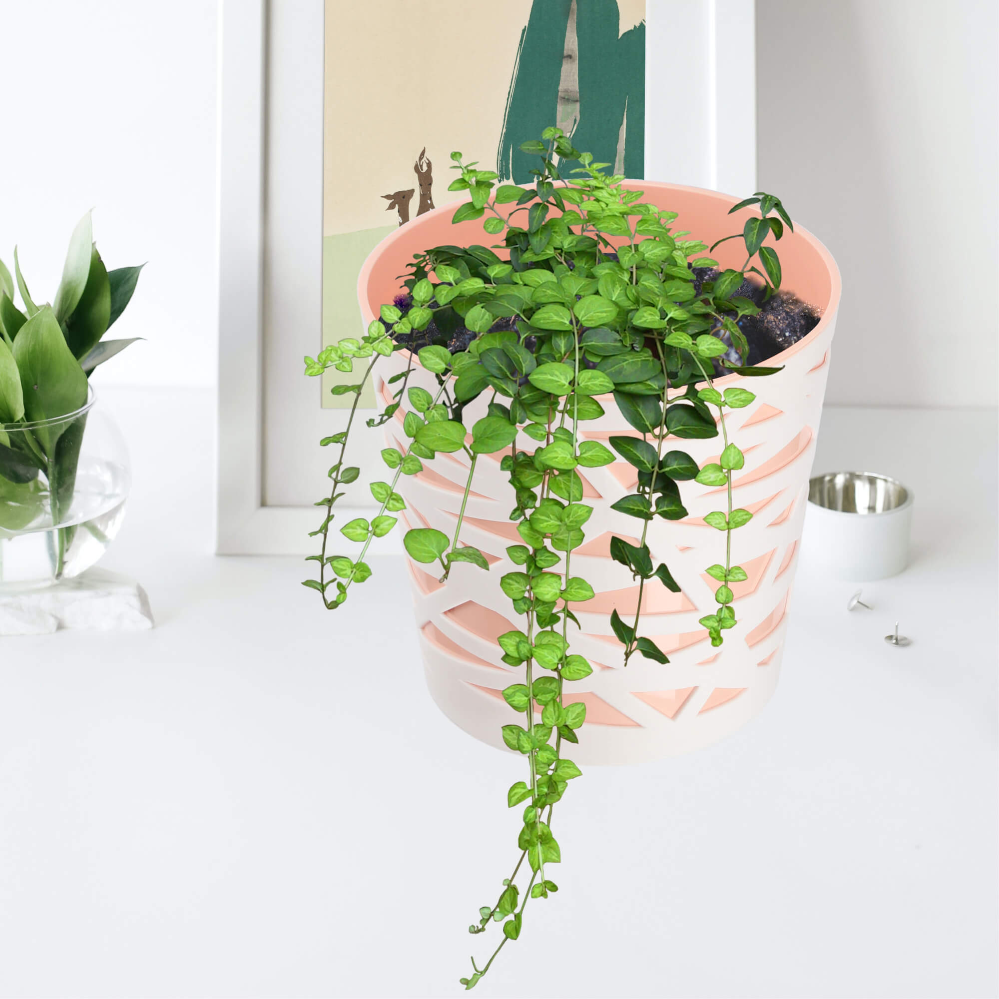 Doniczka z wkładem Rusio 19 cm, beżowa