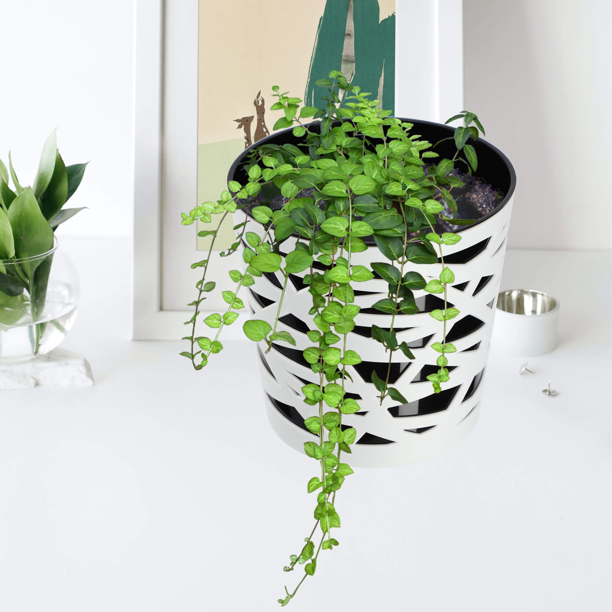 Doniczka z wkładem Rusio 19 cm, czarna