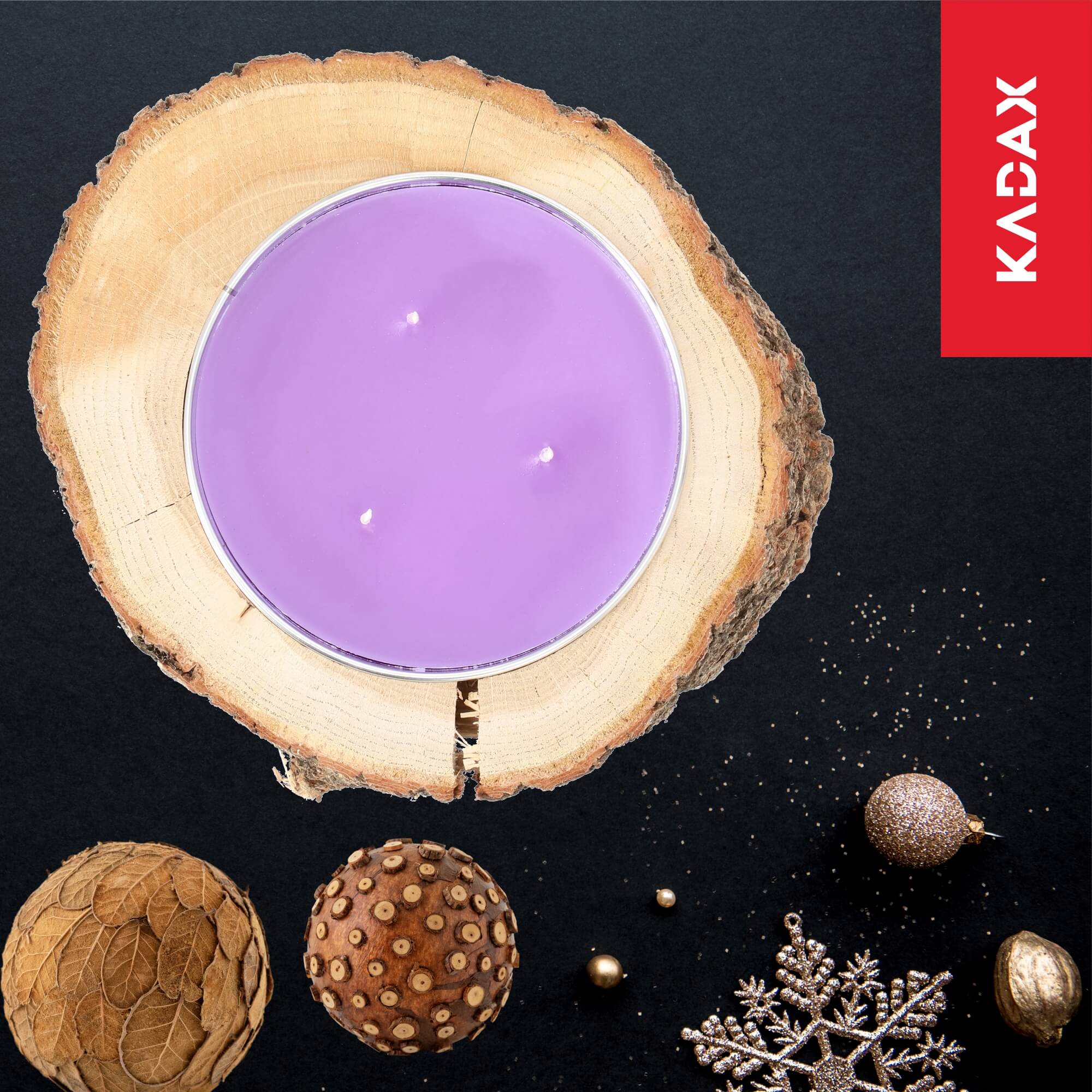 Świeca rustykalna zapachowa duża 18 cm, lawendowa