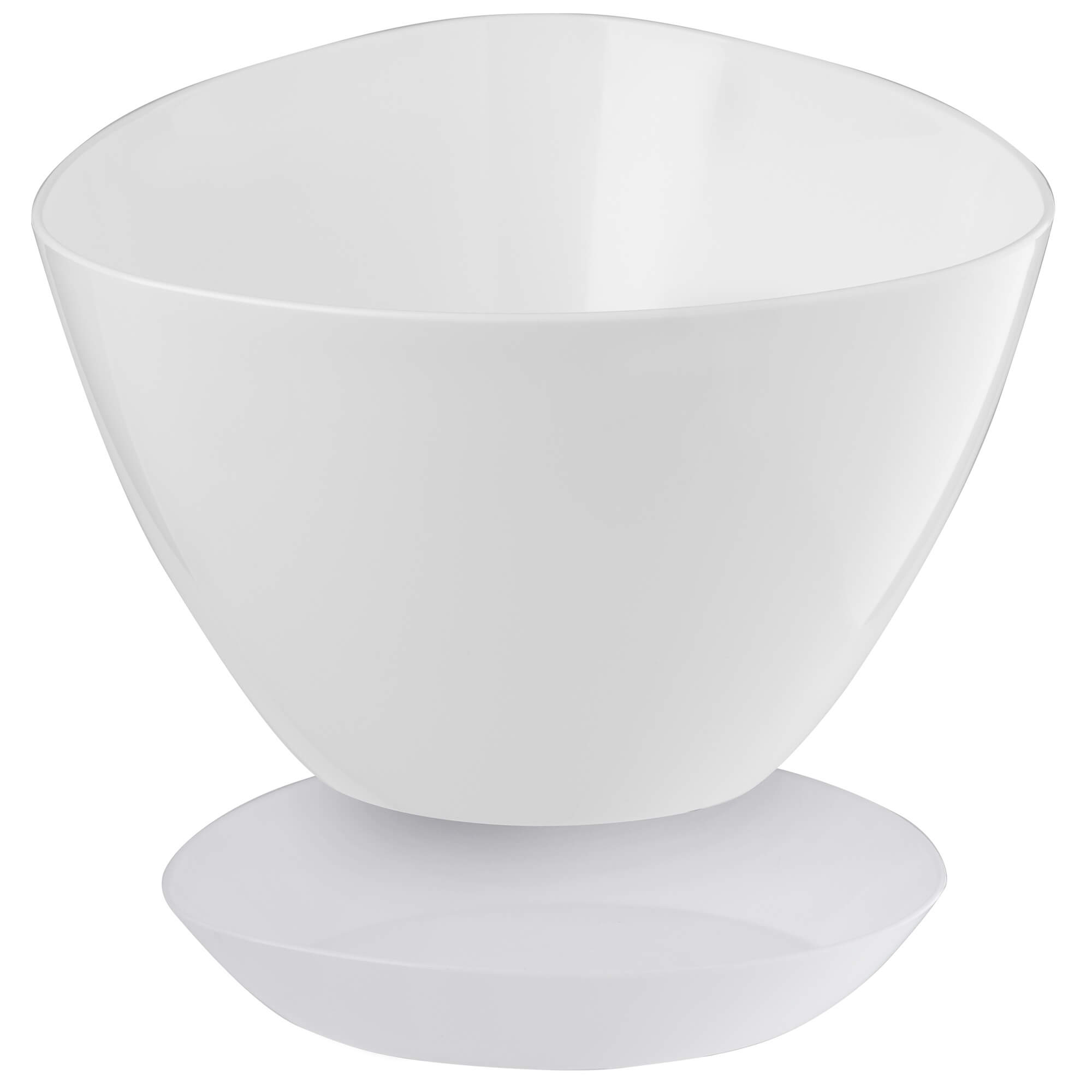 Doniczka trójkątna z podstawką 18 x 12 cm, biała