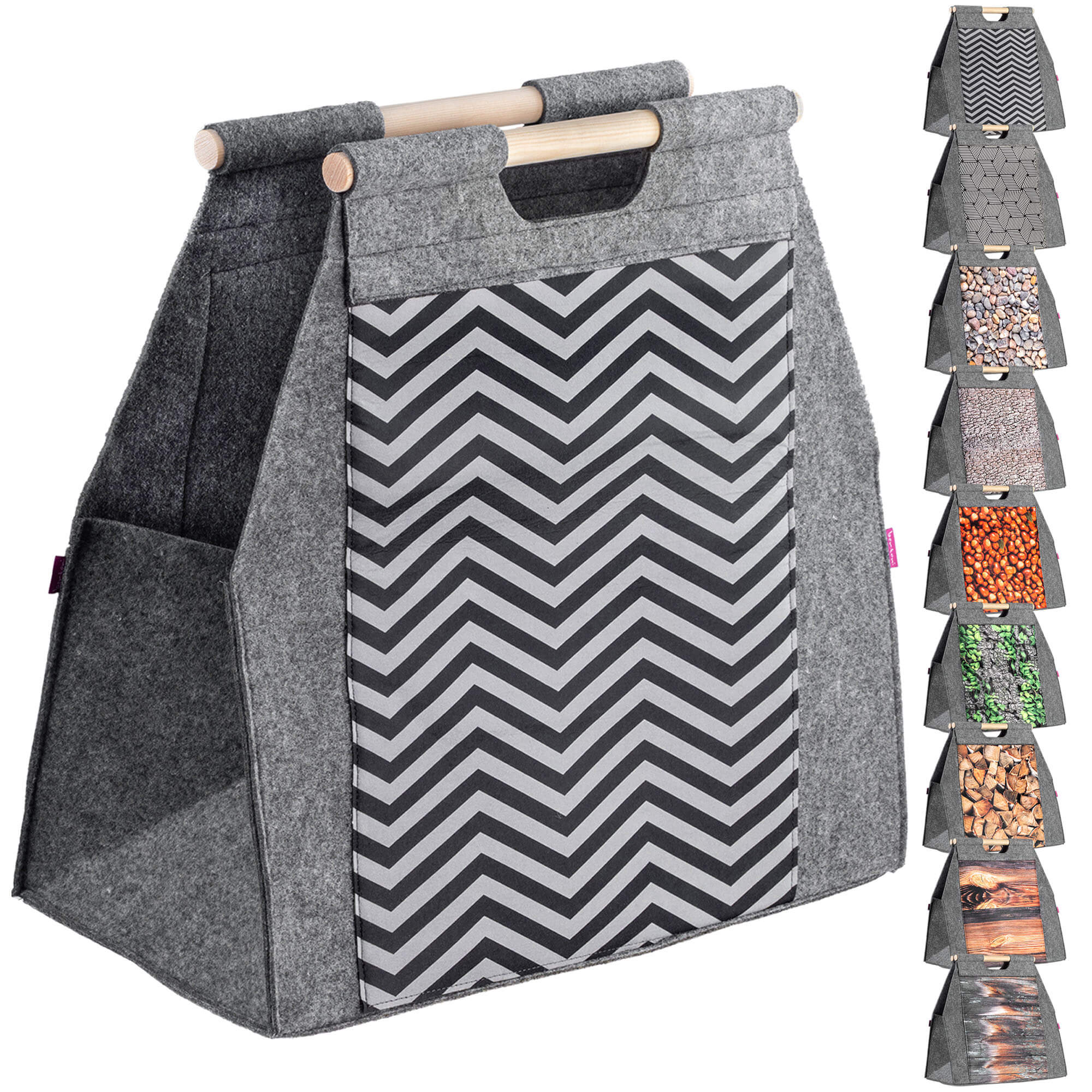 Torba gospodarcza na drewno kominkowe wzór zigzag