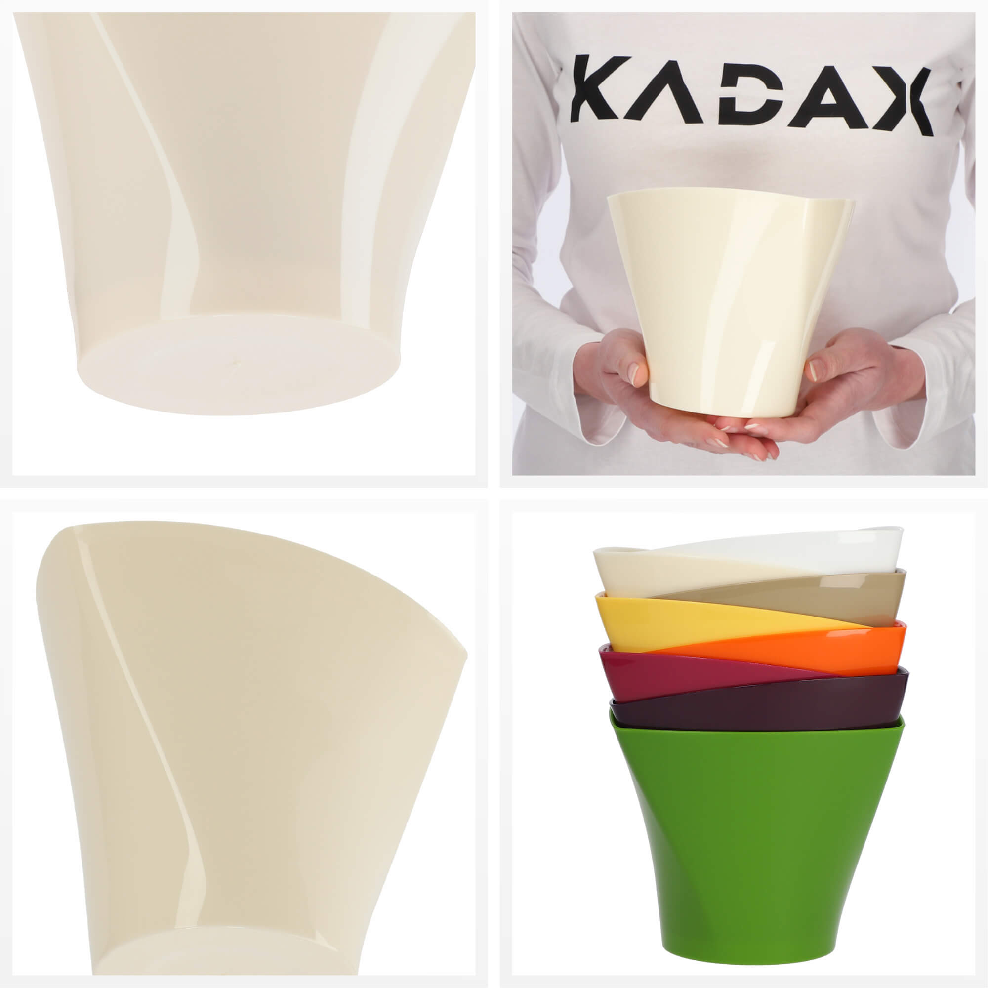 Doniczka na kwiaty Sisco 15 cm, kremowa