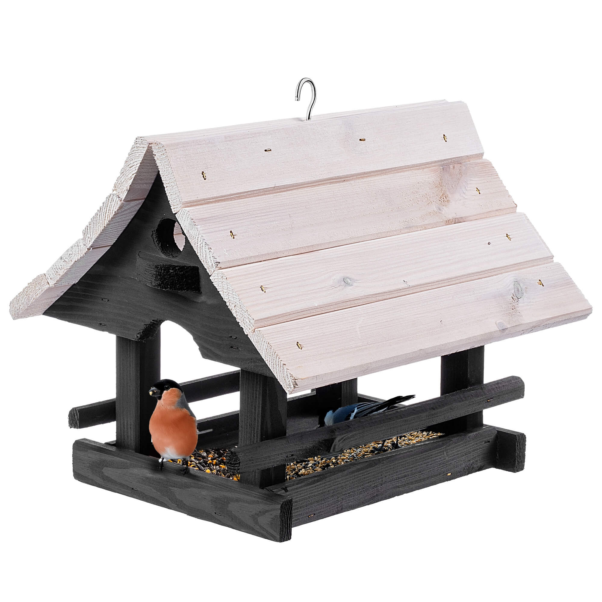 Karmnik dla ptaków Arbis domek 30 x 25 cm antracytowo-biały