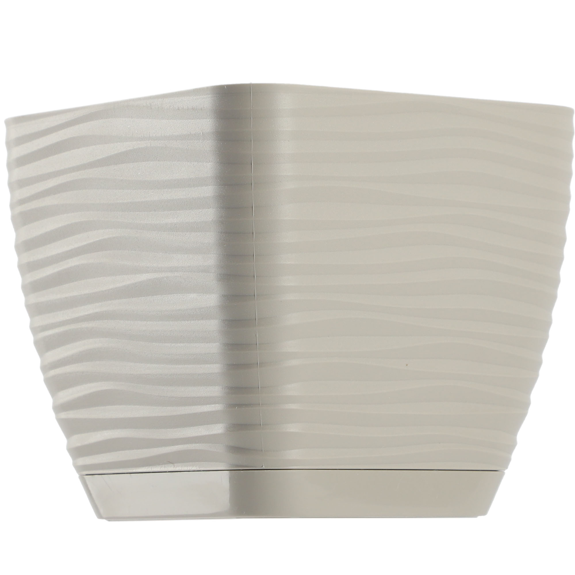 Doniczka z podstawką kwadratowa 13 cm, szara
