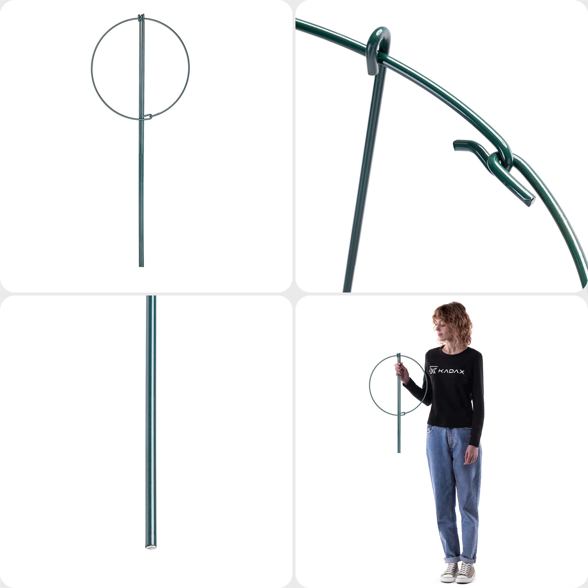 Podpora ogrodowa Mahet okrągła 90 cm stalowa zielona 12 szt.