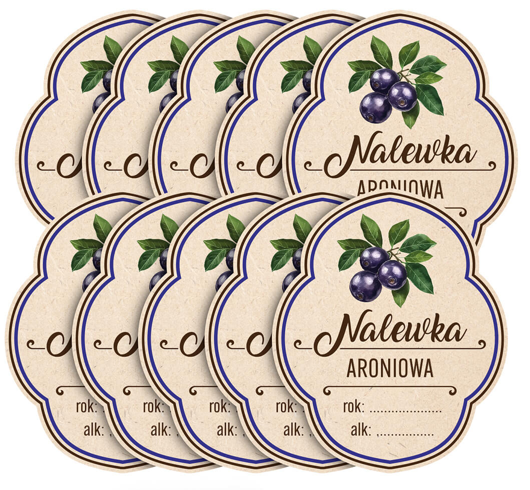 Etykiety na butelki Serre "Nalewka aroniowa" 10 szt.