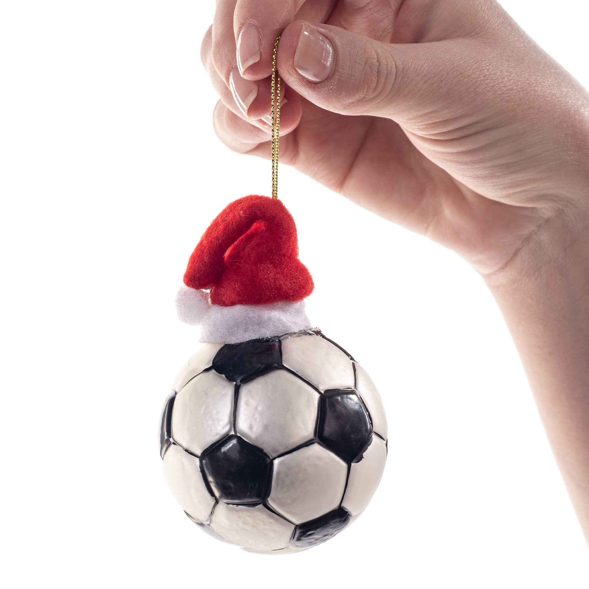 Bombka szklana choinkowa Ronno piłka w czapce Mikołaja