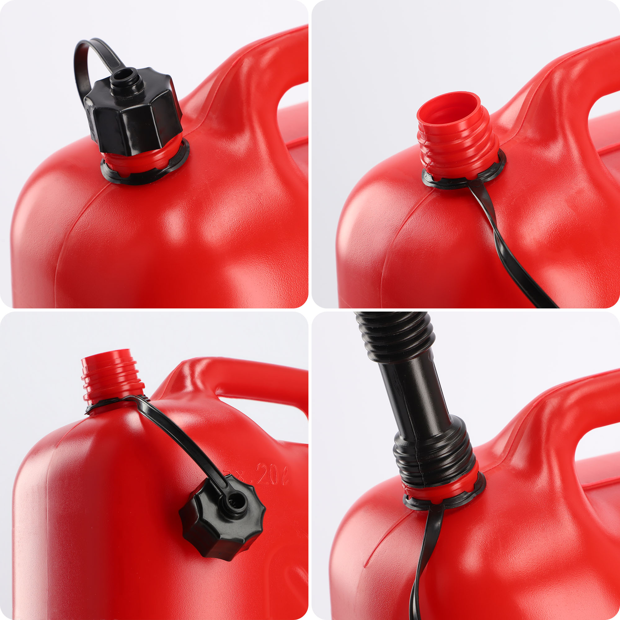 Kanister na paliwo z lejkiem 20L, czerwony