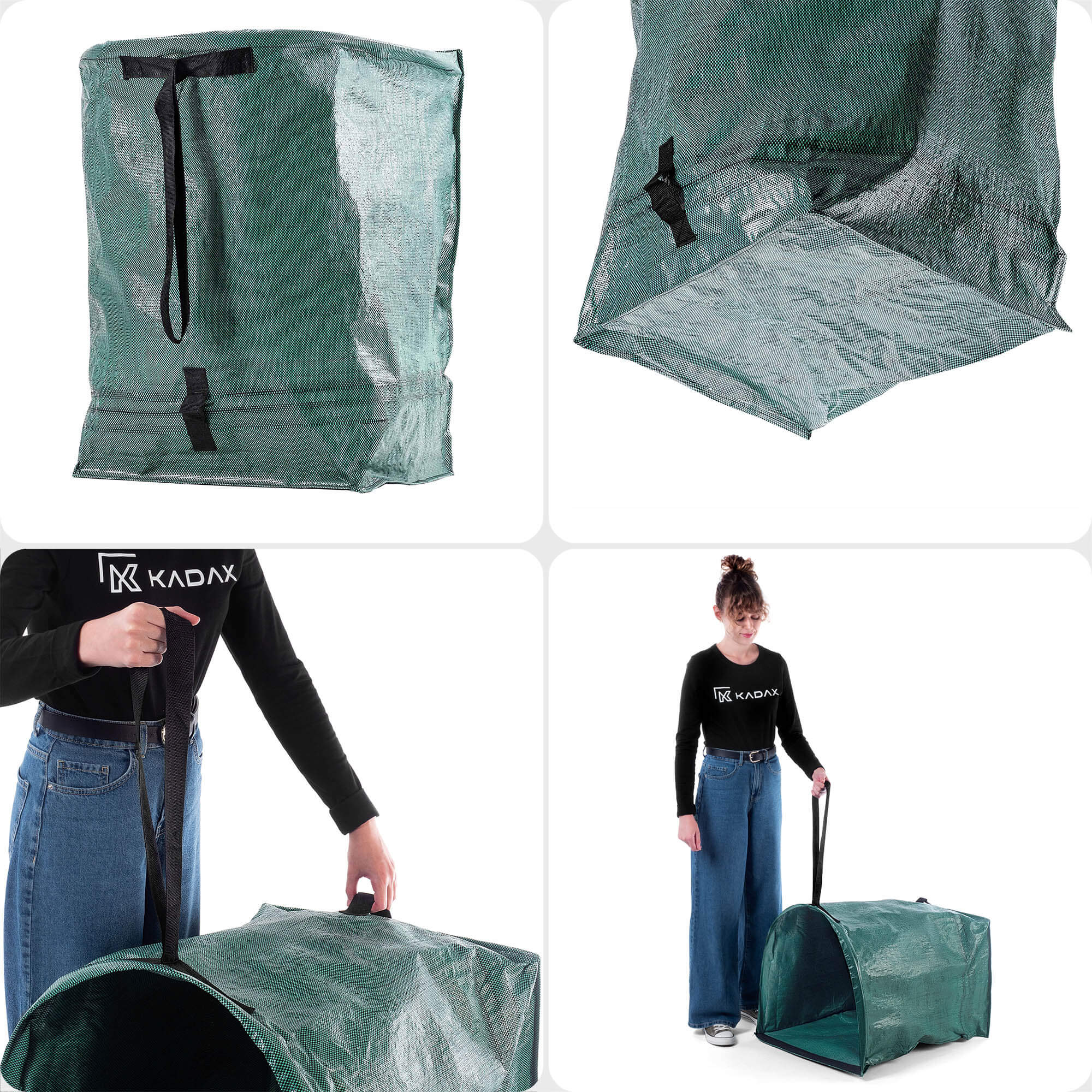 Składany kosz ogrodowy Montbard 200L zielony