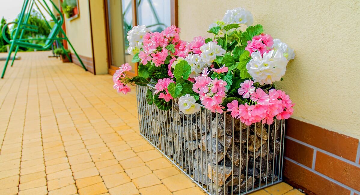 Donica stalowa gabionowa 35 x 72 cm