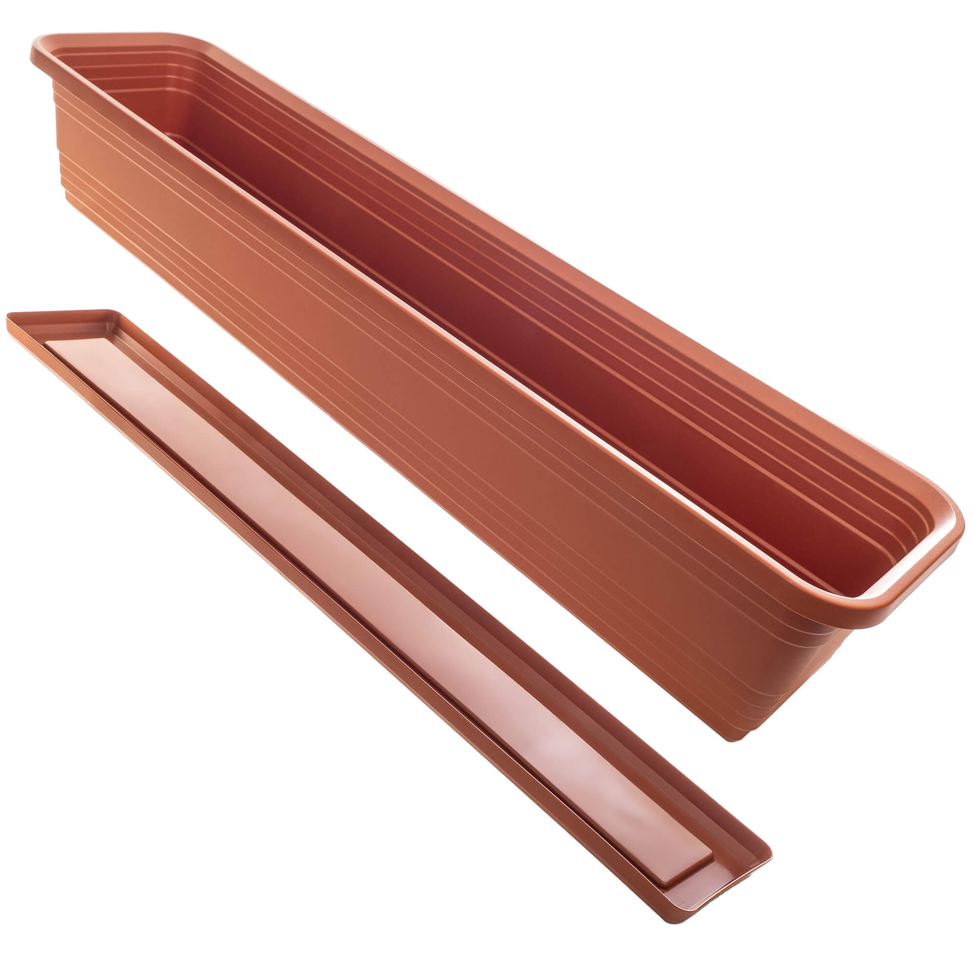 Skrzynka balkonowa z podstawką Paulin 80cm terrakota