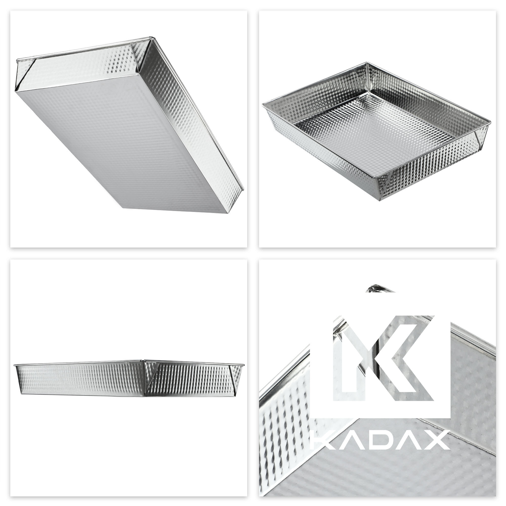 Zestaw blach do pieczenia 30 + 36 + 40 cm, srebrne