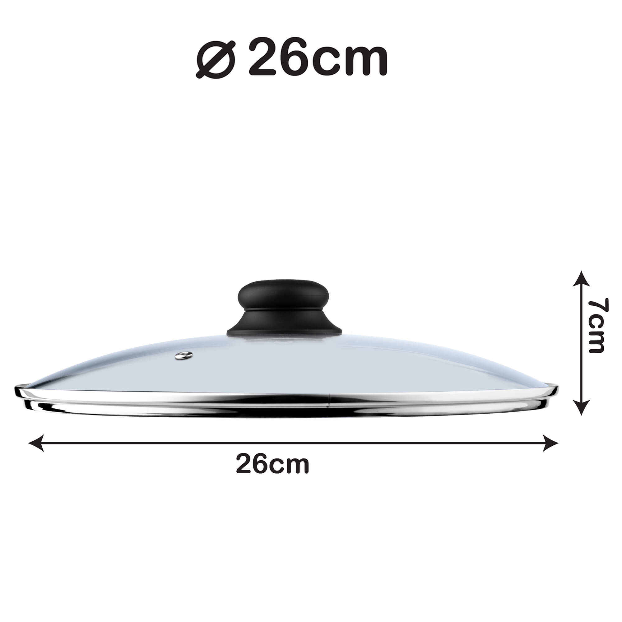 Pokrywa Tolfa z czarnym sylikonowym uchwytem, 26 cm