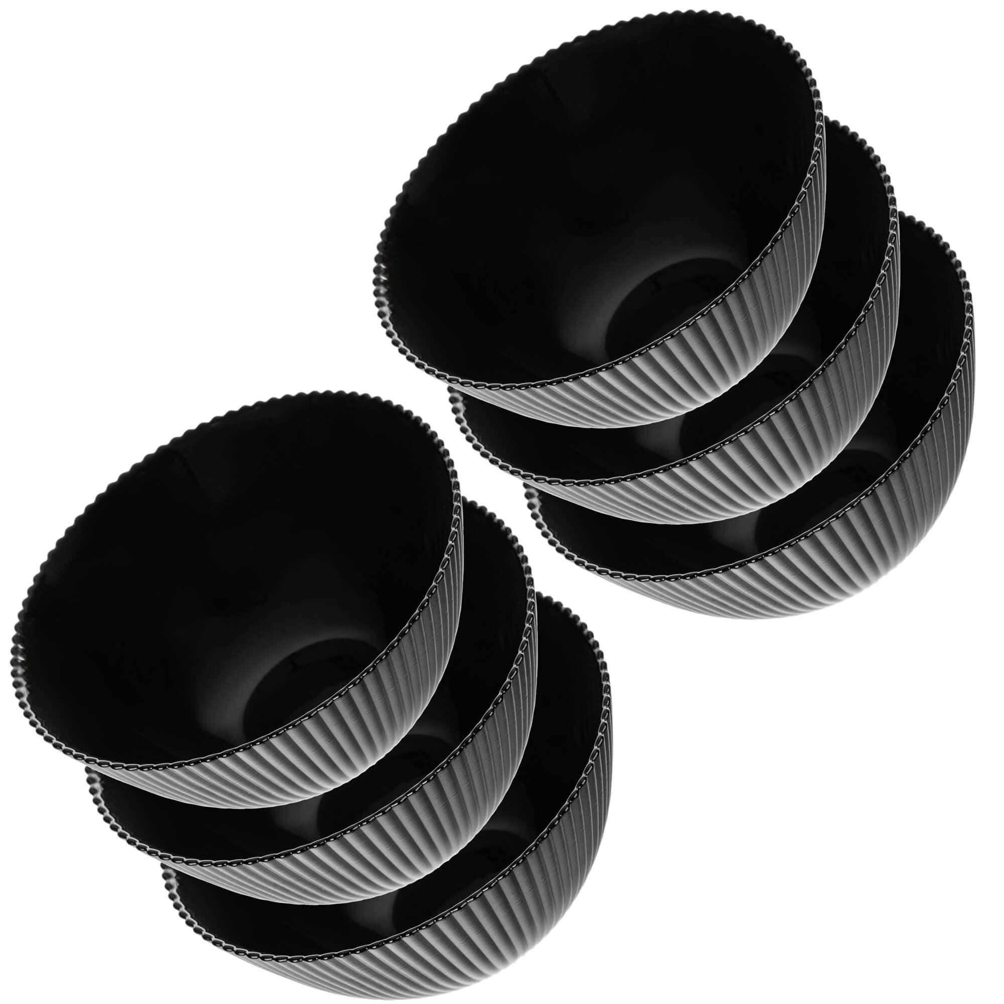 Salaterka szklana Regno 15.2 cm czarna 6 szt.