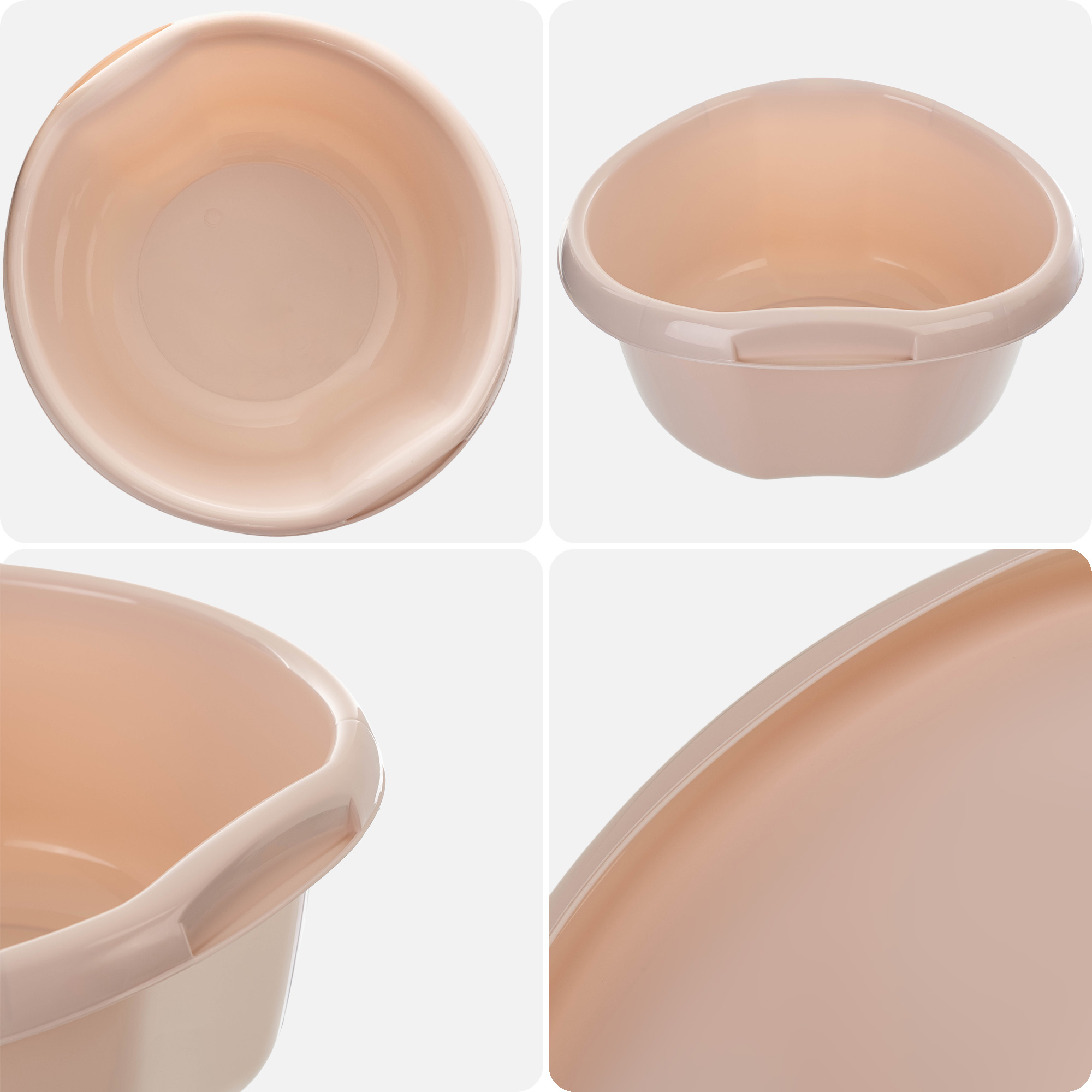 Miednica plastikowa z uchwytami Treix 30L jasny beż