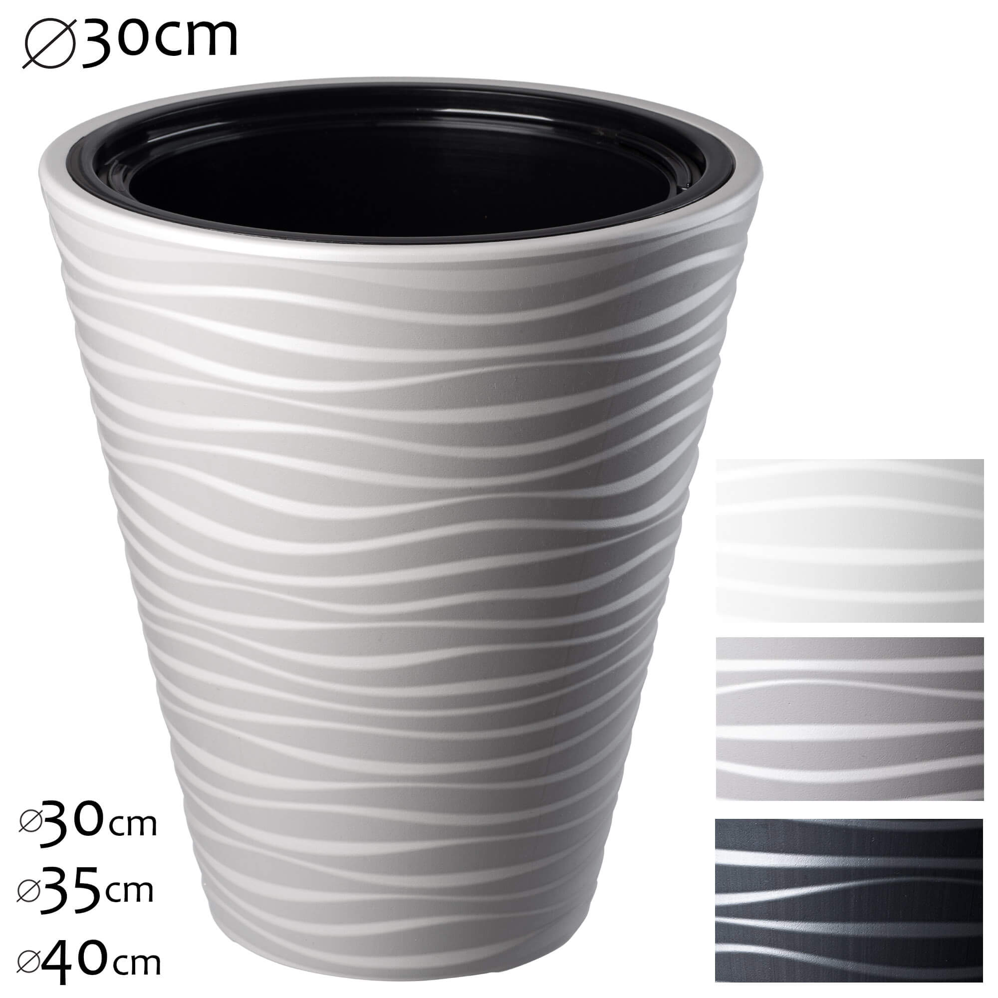 Doniczka okrągła Temara 30 cm szara