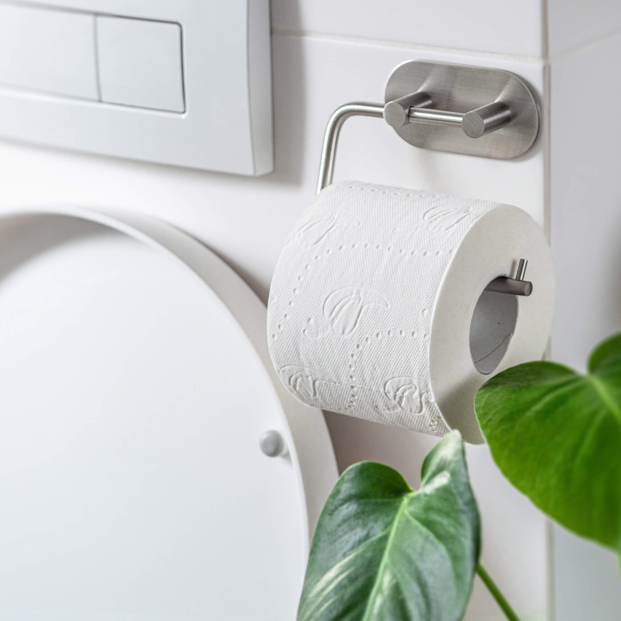 Uchwyt na papier toaletowy Still, samoprzylepny, srebrny