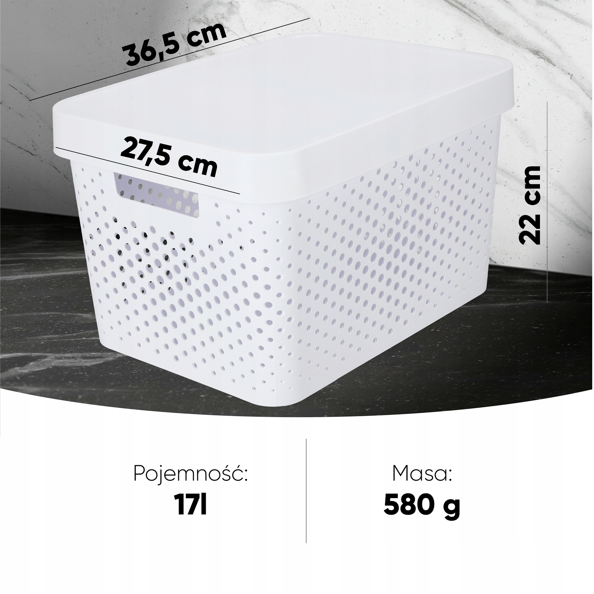 Pojemniki do przechowywania Curver Infinity 4.5+11+17L białe z pokrywką