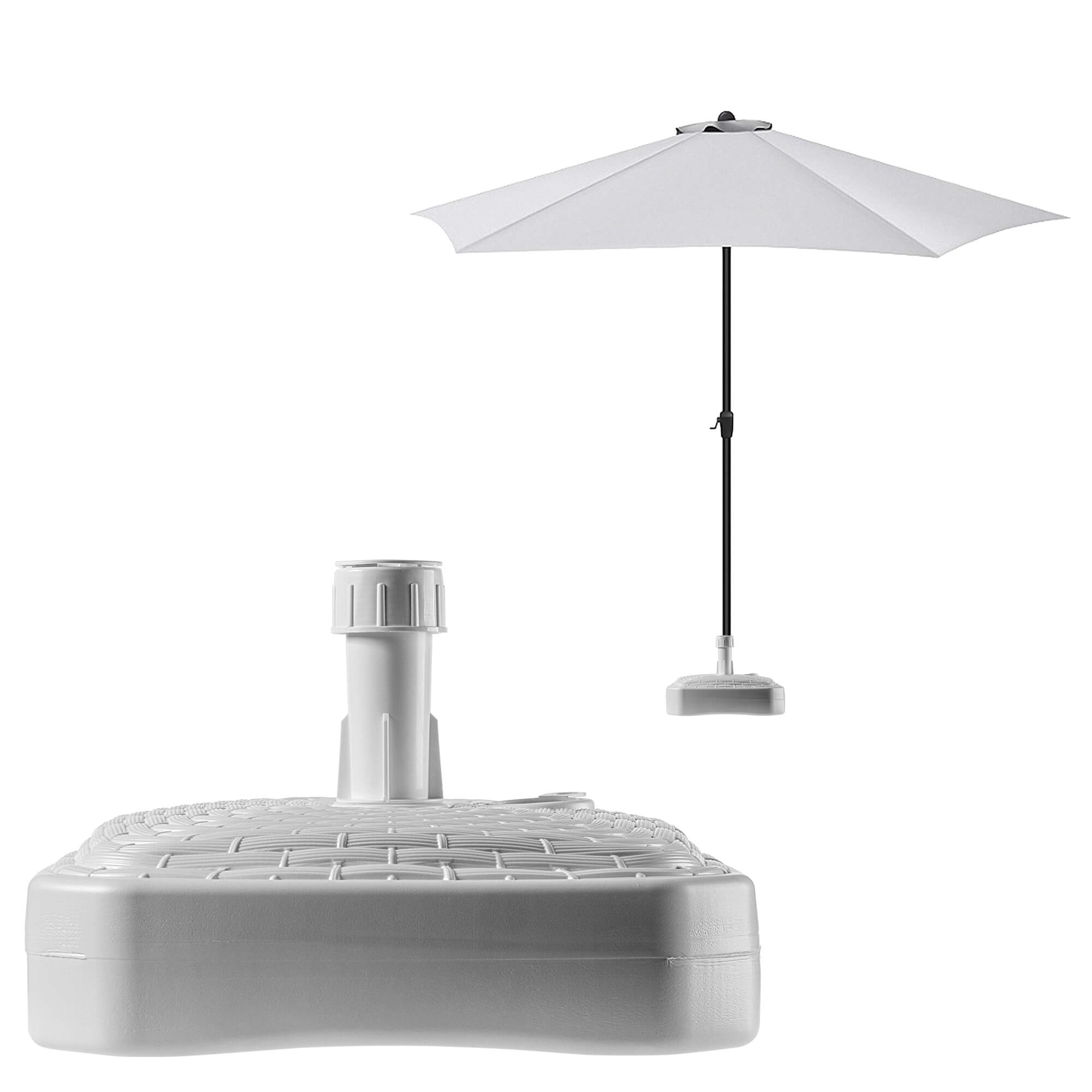 Podstawa pod parasol ogrodowy Solero rattan kwadrat biała