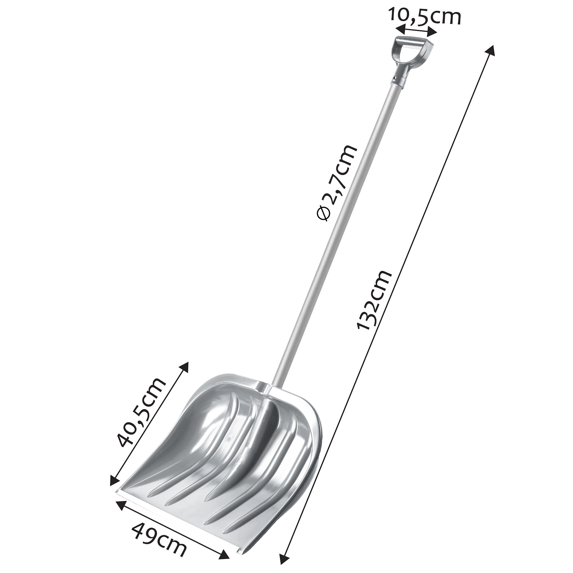 Zestaw łopat do odśnieżania śniegu trzonek aluminiowy srebrna 2szt