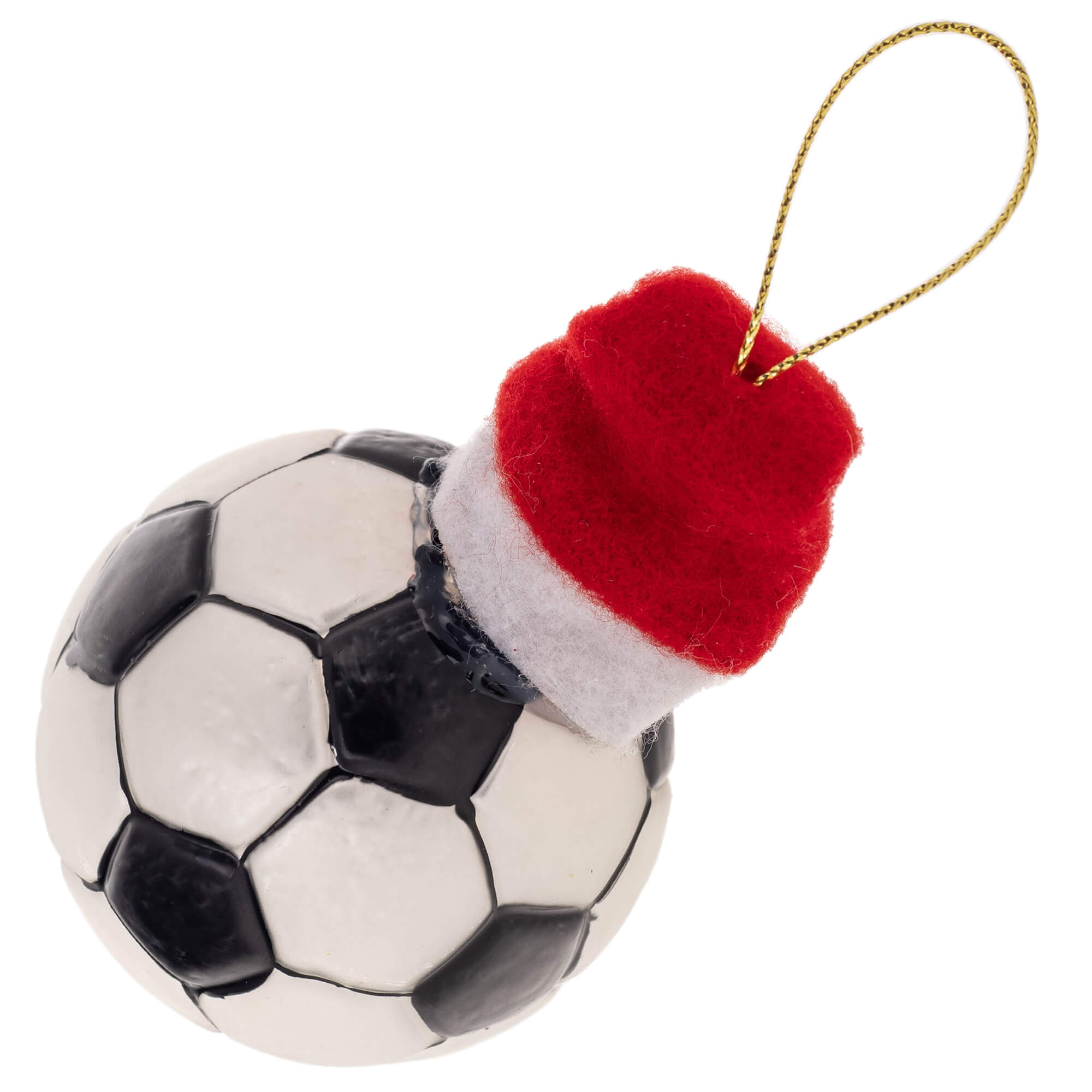 Bombka szklana choinkowa Ronno piłka w czapce Mikołaja