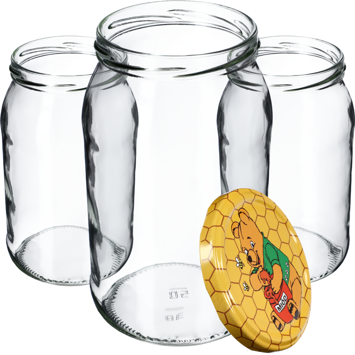 Słoiki na przetwory Simo 900ml 8szt 82mm + wieczka "Miód"