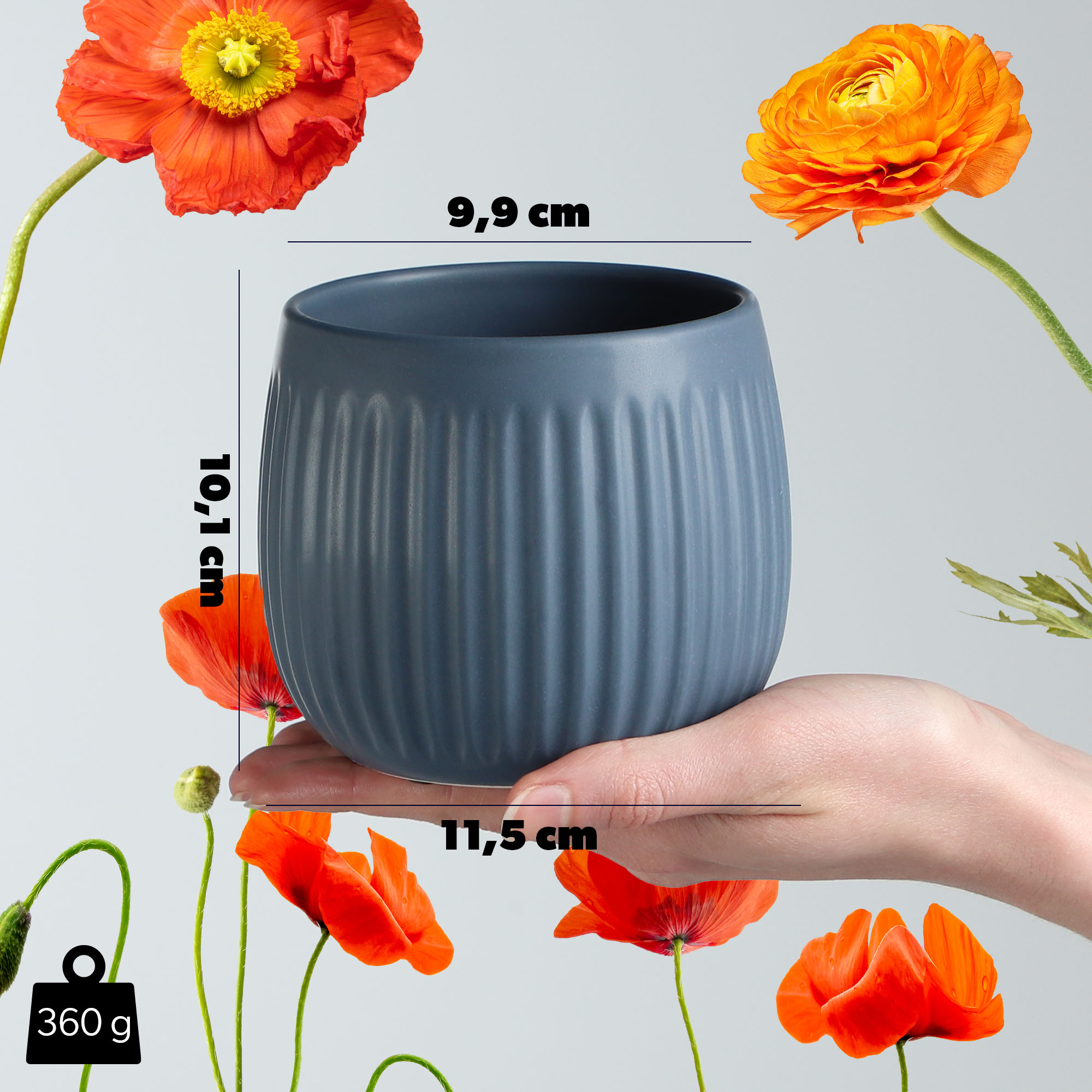 Osłonka ceramiczna Vario 12 cm, granatowa