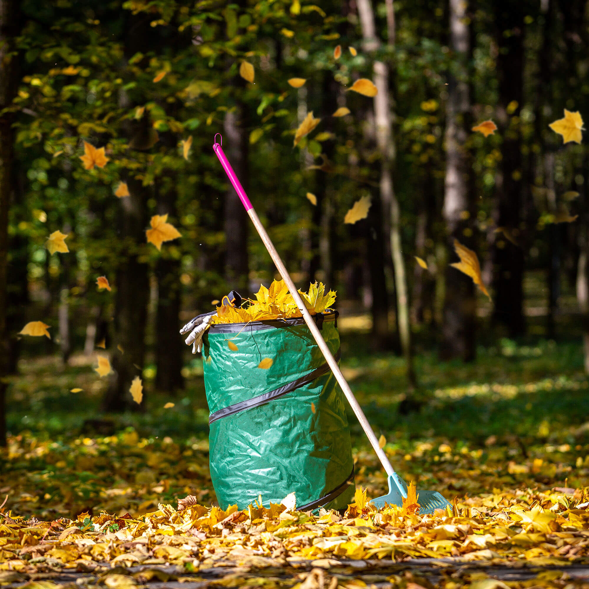 Składany kosz ogrodowy Vermenton 120L zielony