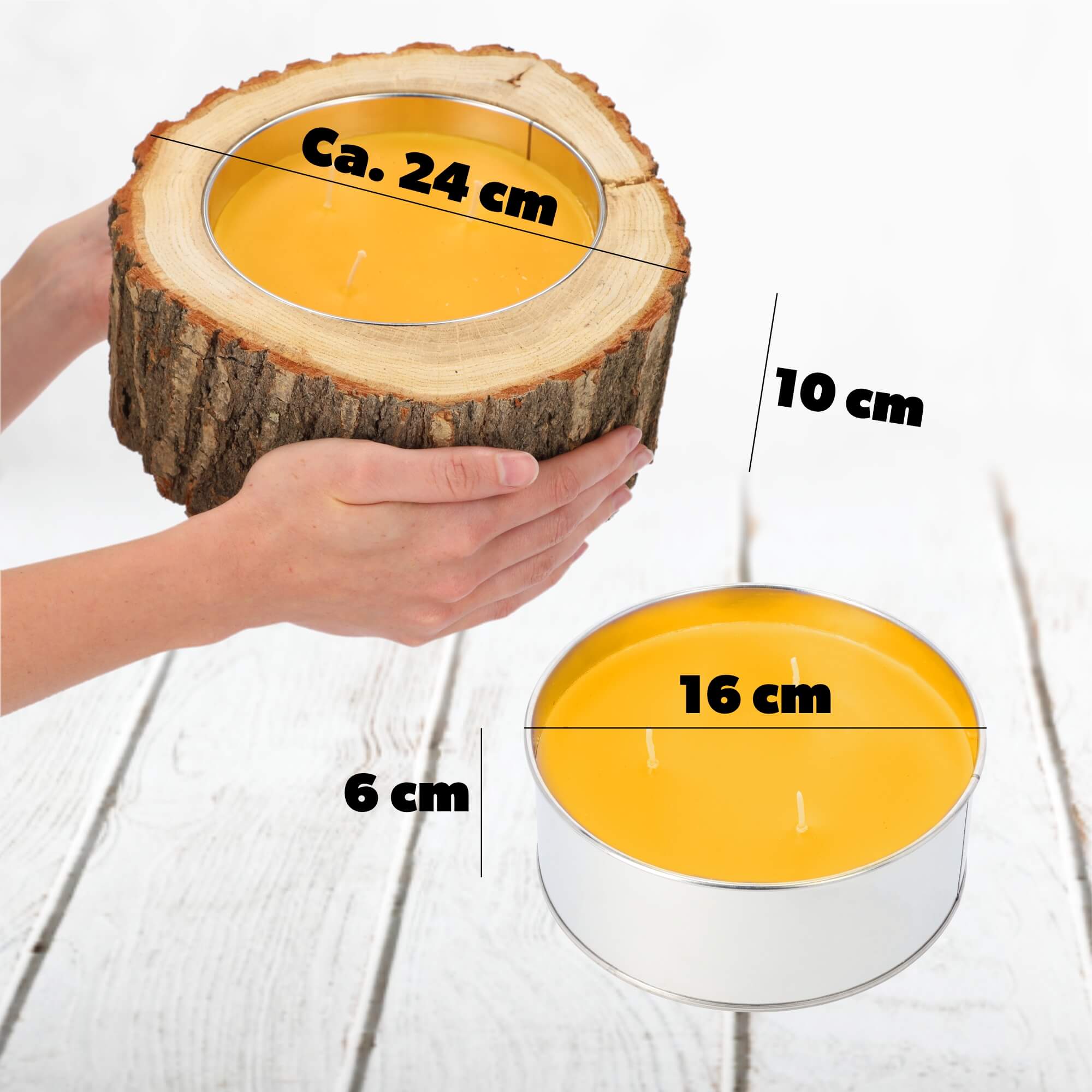 Świeca rustykalna zapachowa duża 24 cm, pomarańczowa