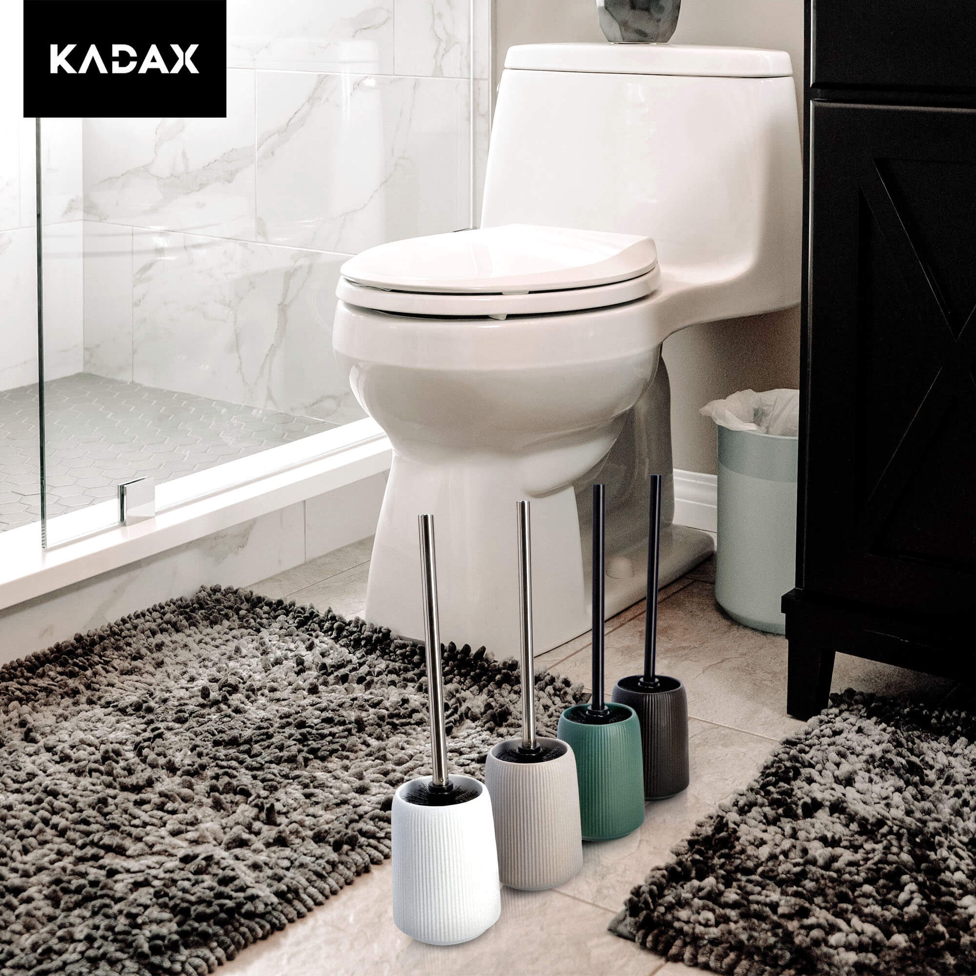 Szczotka do WC Mataro z pojemnikiem 41 cm, czarna