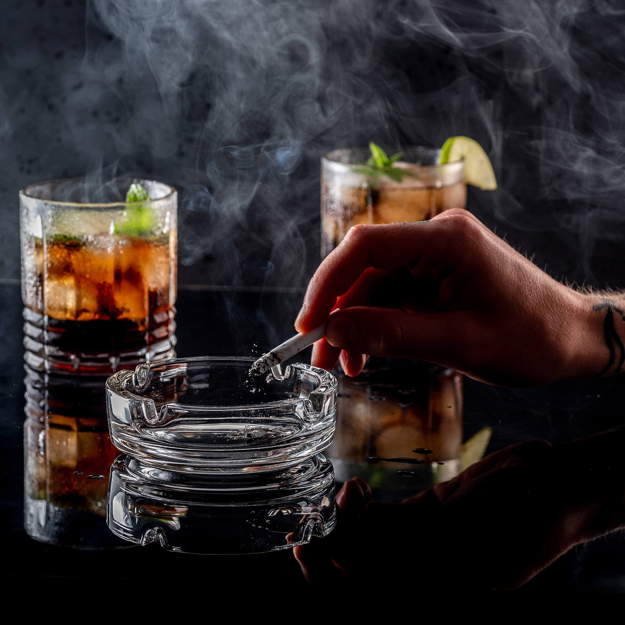 Popielniczka stołowa szklana 11 x 3 cm