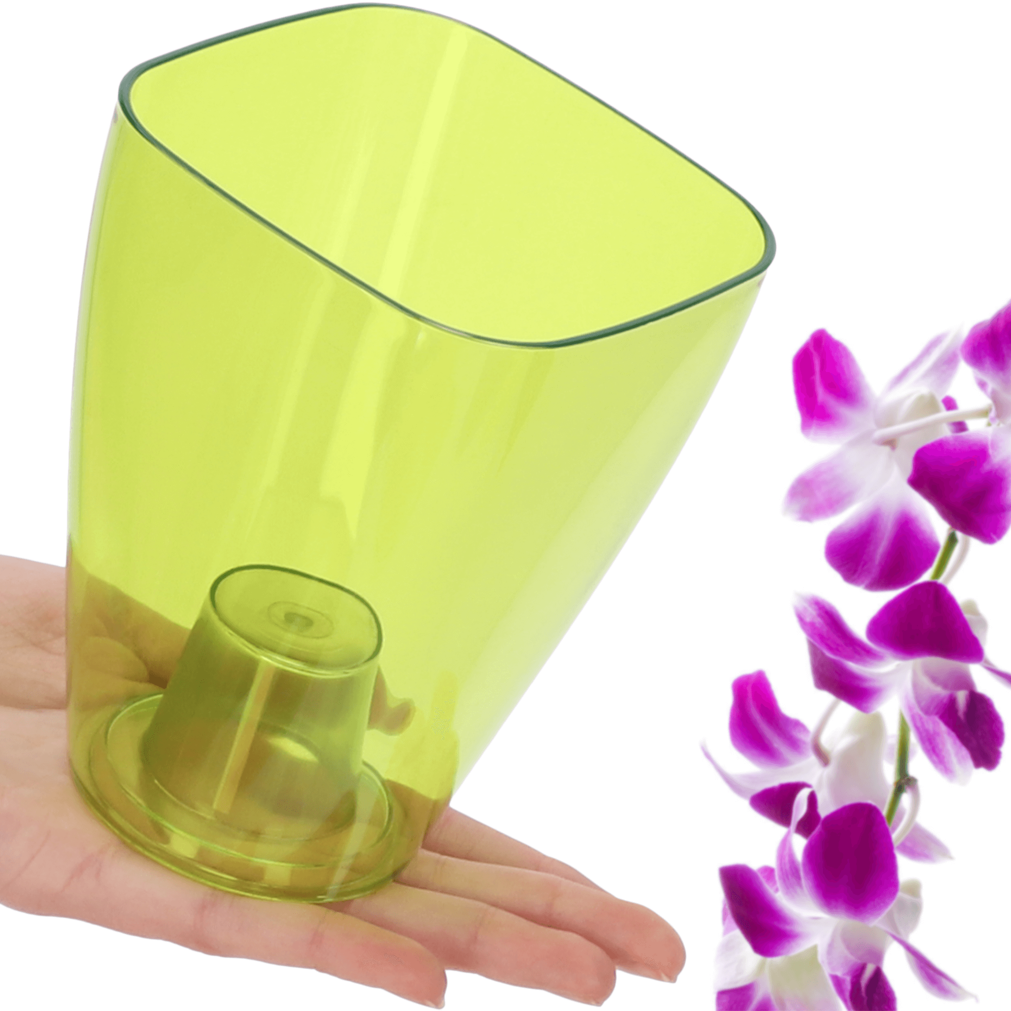 Doniczka kwadratowa Menfi 9 cm, zielona