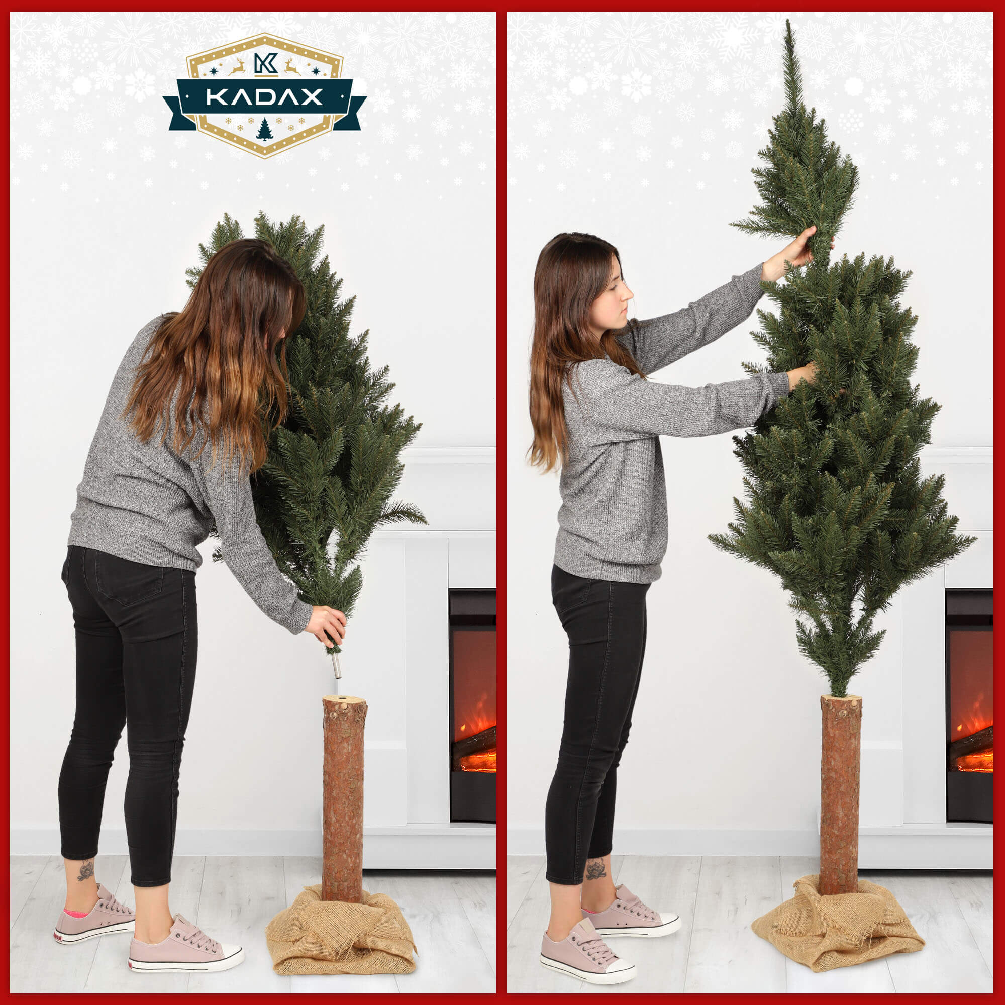 Sztuczna choinka na pniu Mireval 220 cm