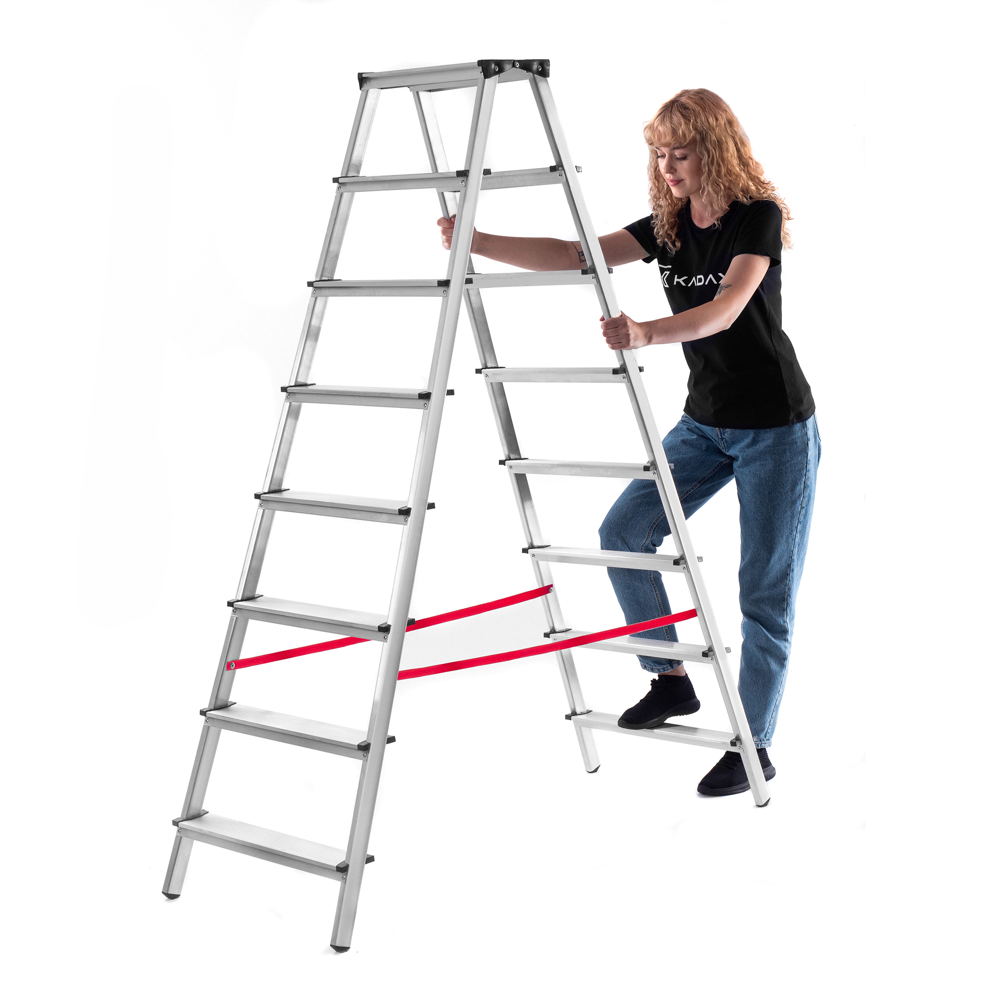 Drabina aluminiowa dwustronna Telti 8 stopni