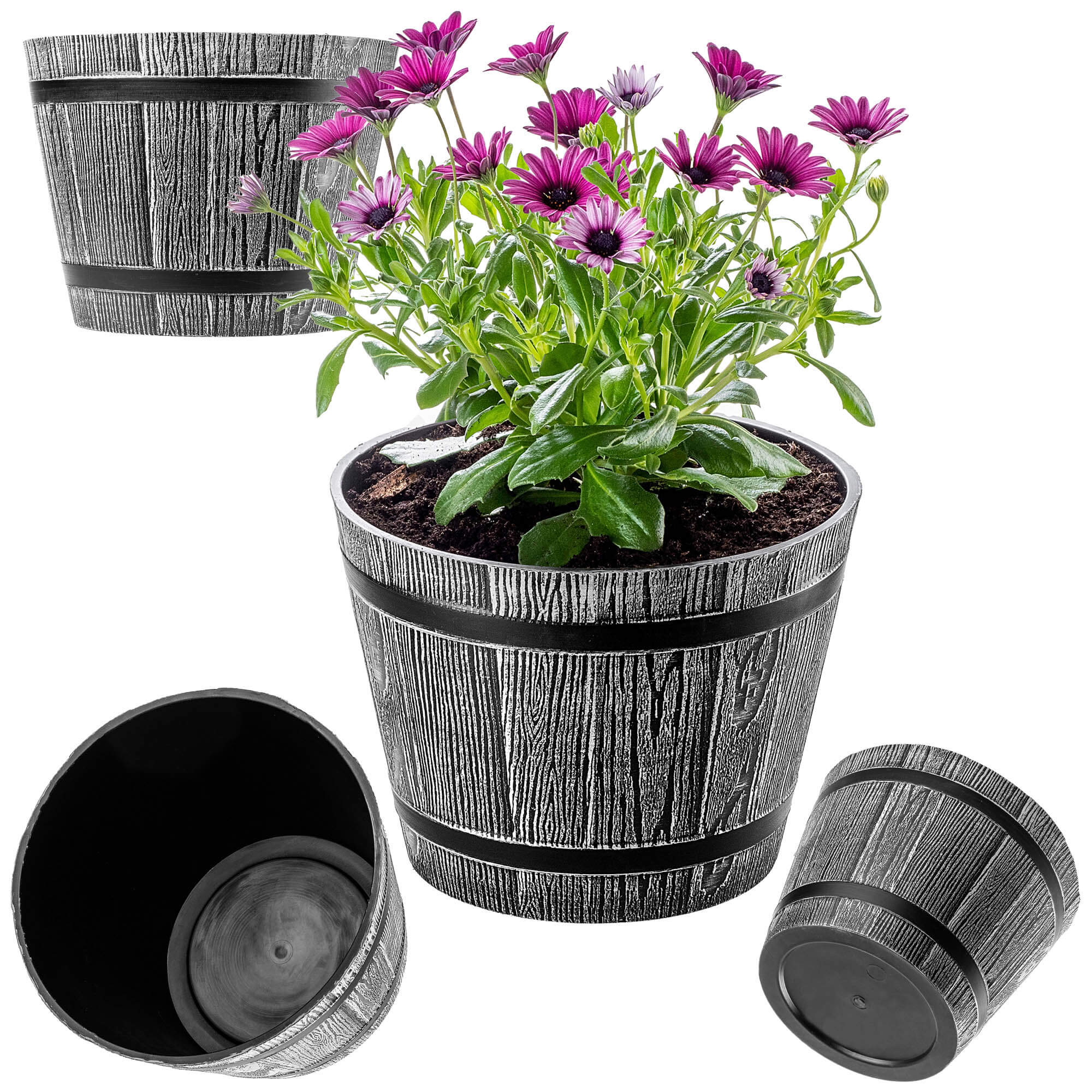 Donica na kwiaty Sori 23 cm, jasny szary