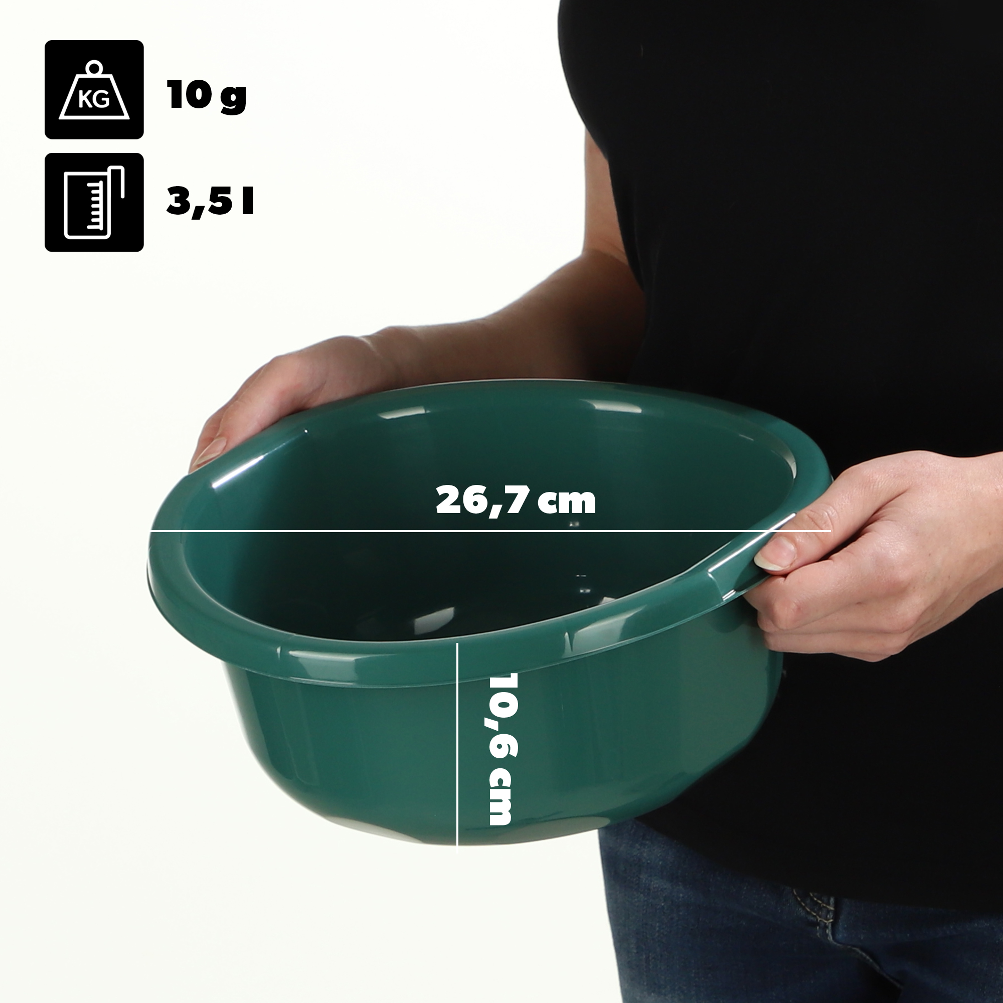 Miska łazienkowa z uszami Lari 3.5L zielona